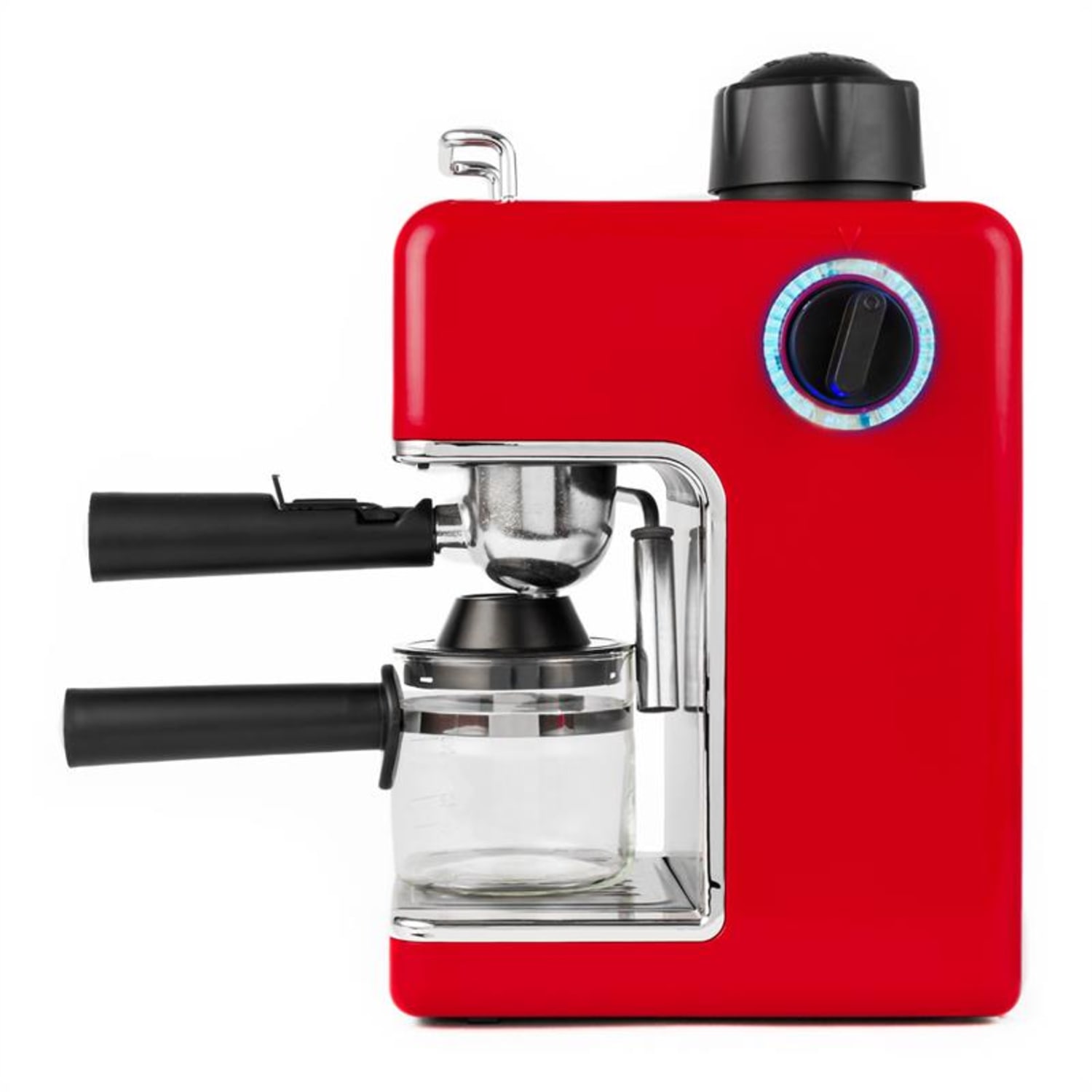 Klarstein Sagrada Rossa Espresso Stroj Stainless Jeklo 800W 4 Skodele, rdeč Rdeča