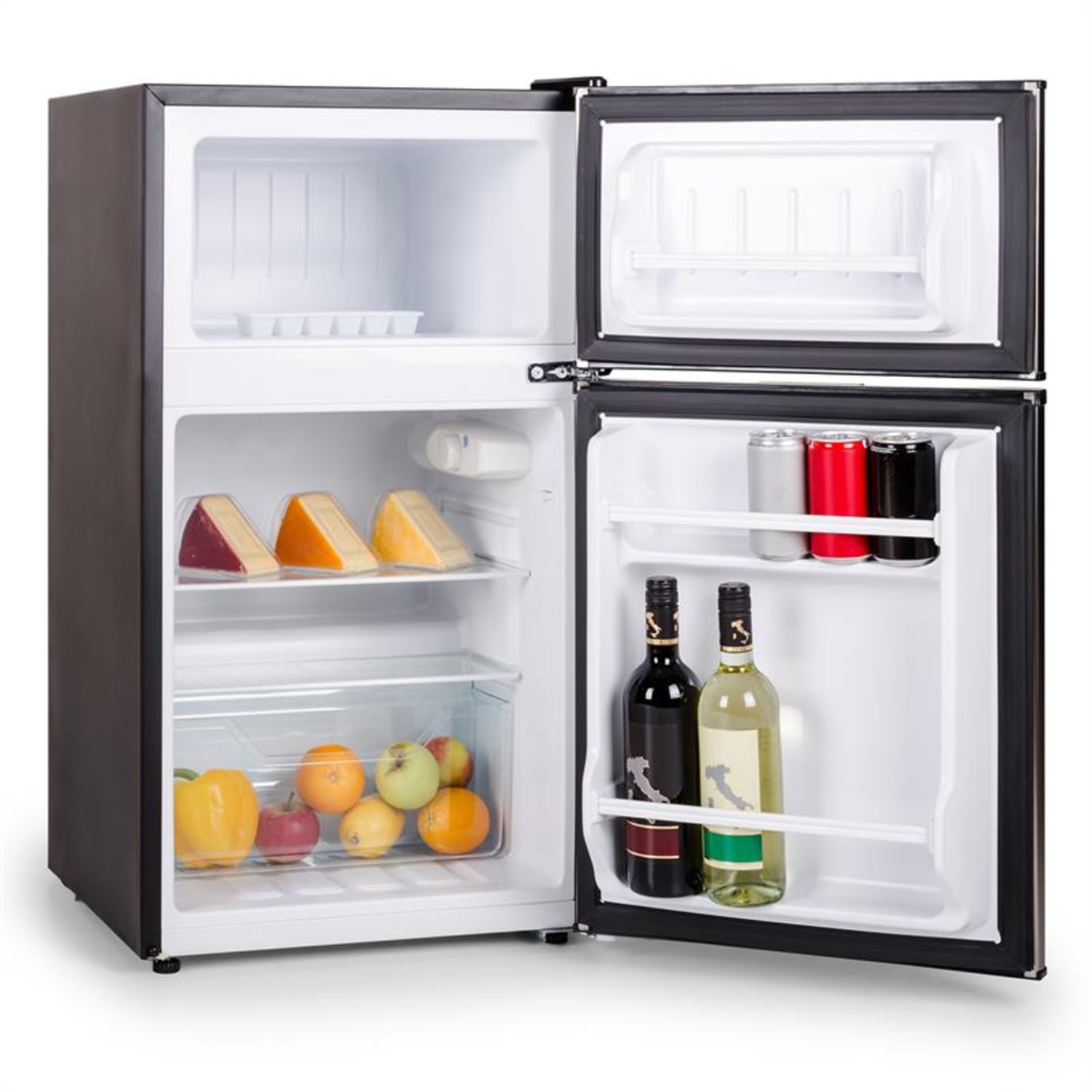 Big Daddy Cool Koelkast 85 liter Klasse A+ Roestvrij Staal zwart 80 ltr | Zilver