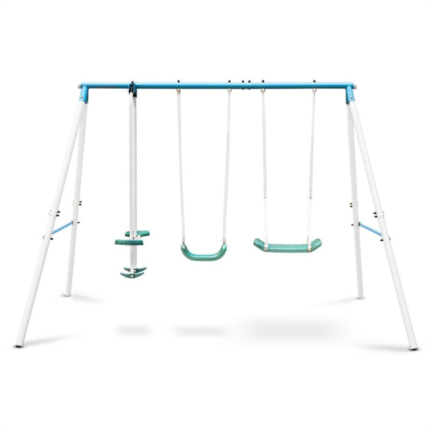 Olav, huśtawka dla dzieci, huśtawka ogrodowa, stalowy stelaż Nebeško modra