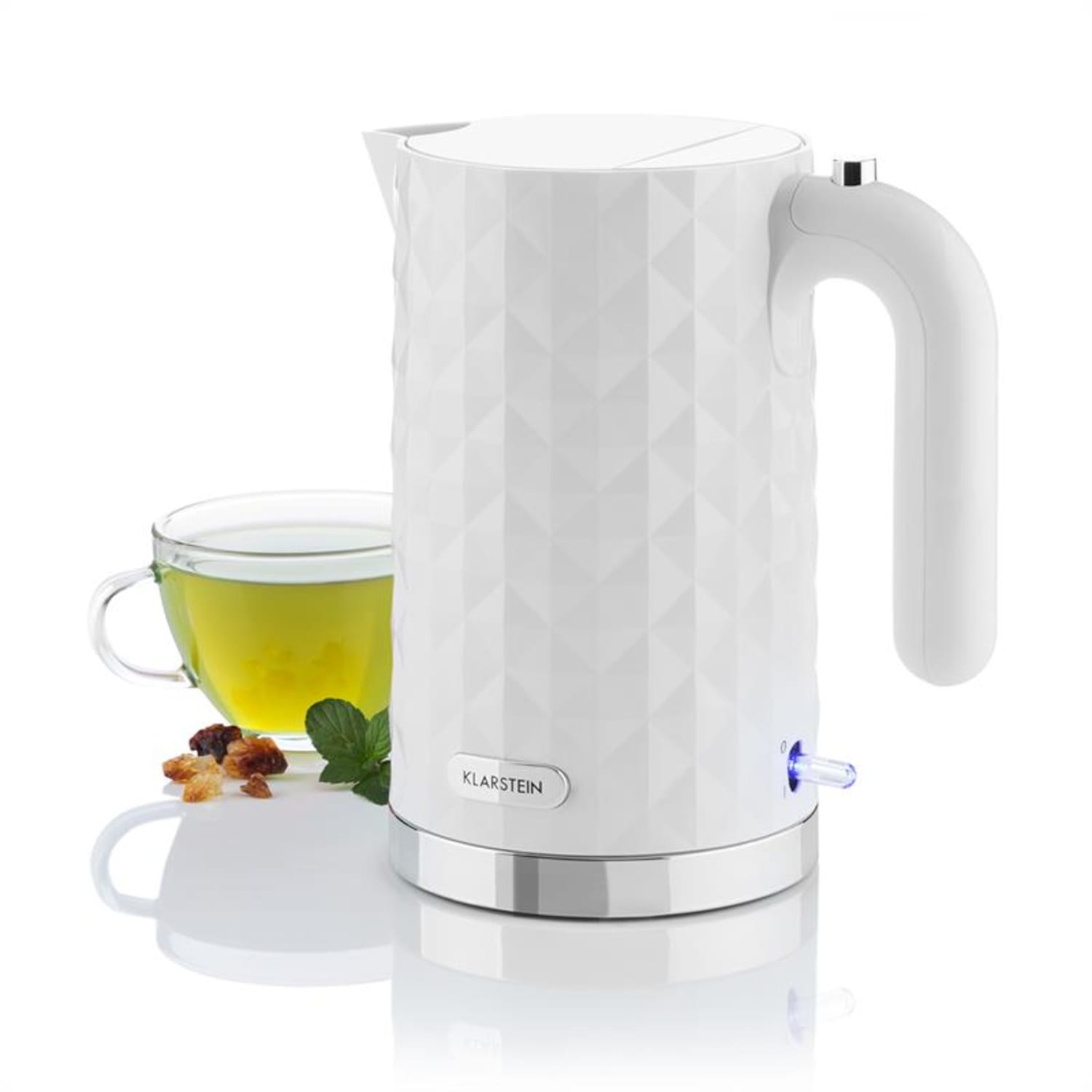 Klarstein Granada Bianca, 2200 W, 1,7 l, vízforraló, fehér Fehér
