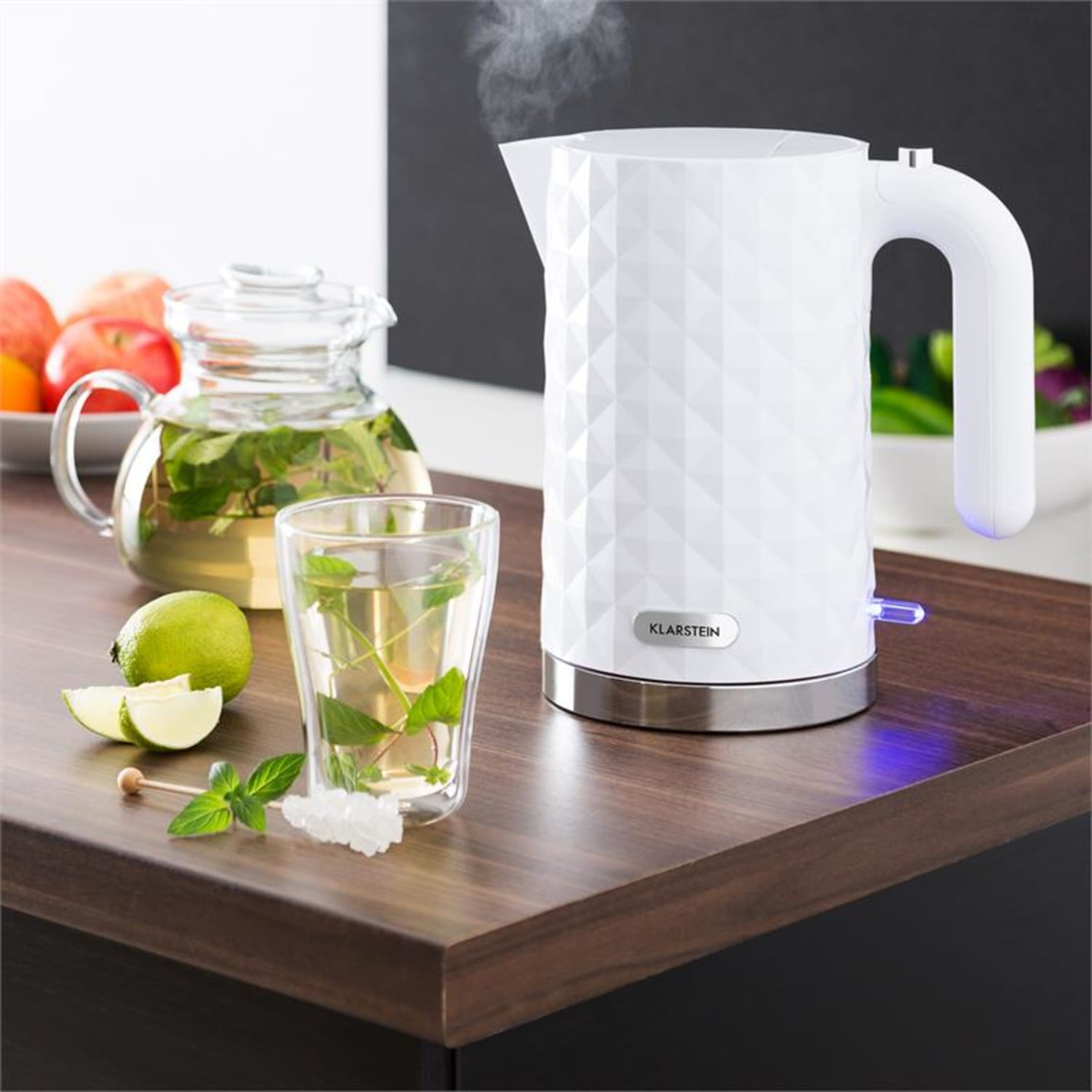 Klarstein Granada Bianca, 2200 W, 1,7 l, vízforraló, fehér Fehér