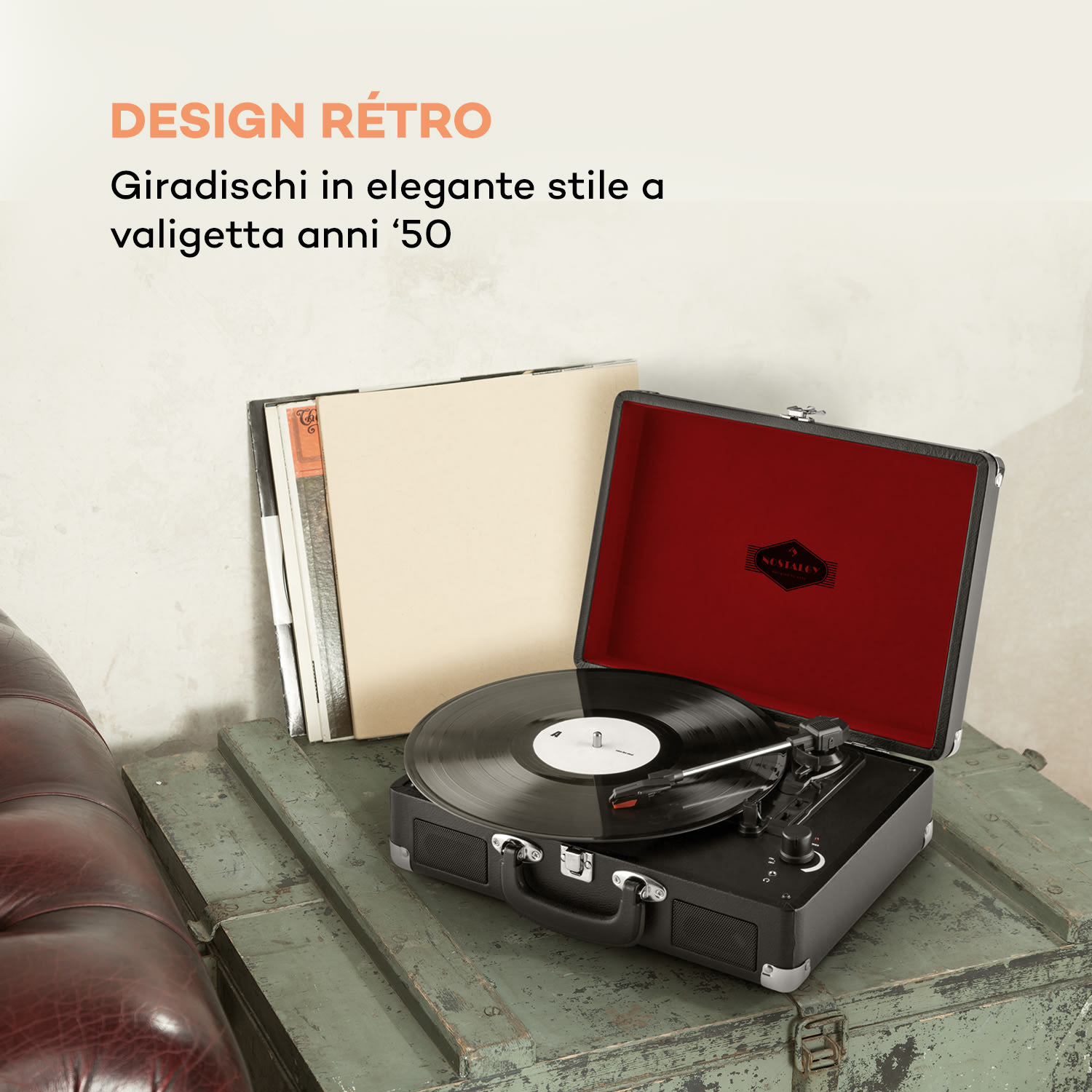 Peggy Sue giradischi retrò USB LP nero Nero