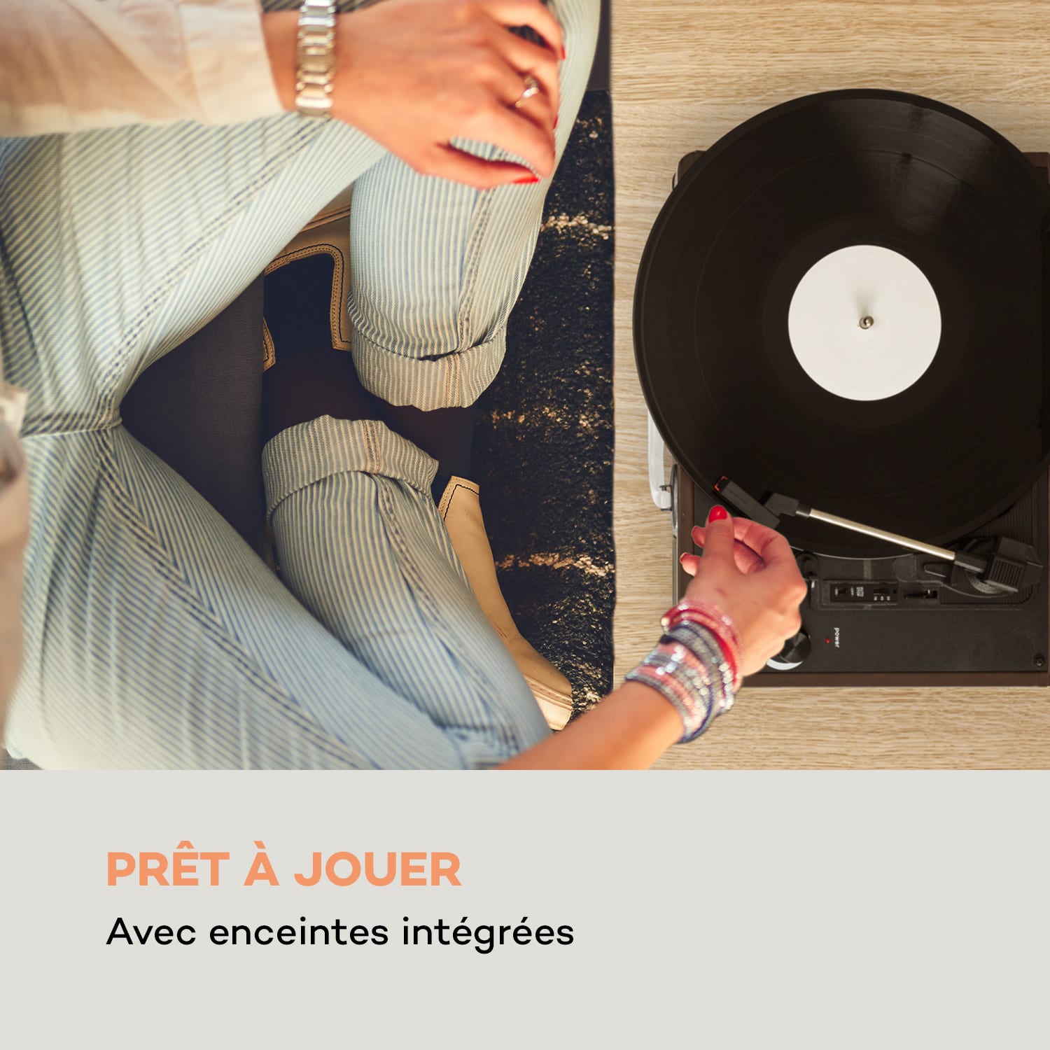 Peggy Sue Platine vinyle rétro LP avec numérisation par USB -marron Tabac