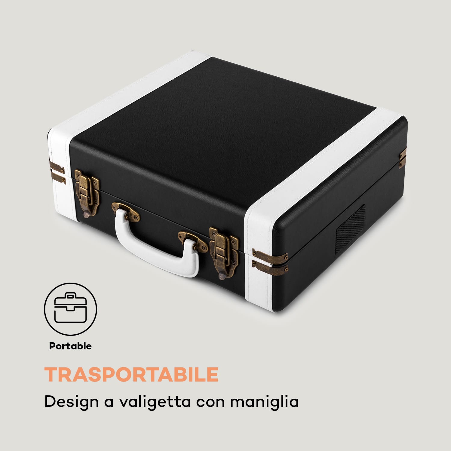 Jerry Lee Giradischi Retrò LP USB Bianco-Nero Nero