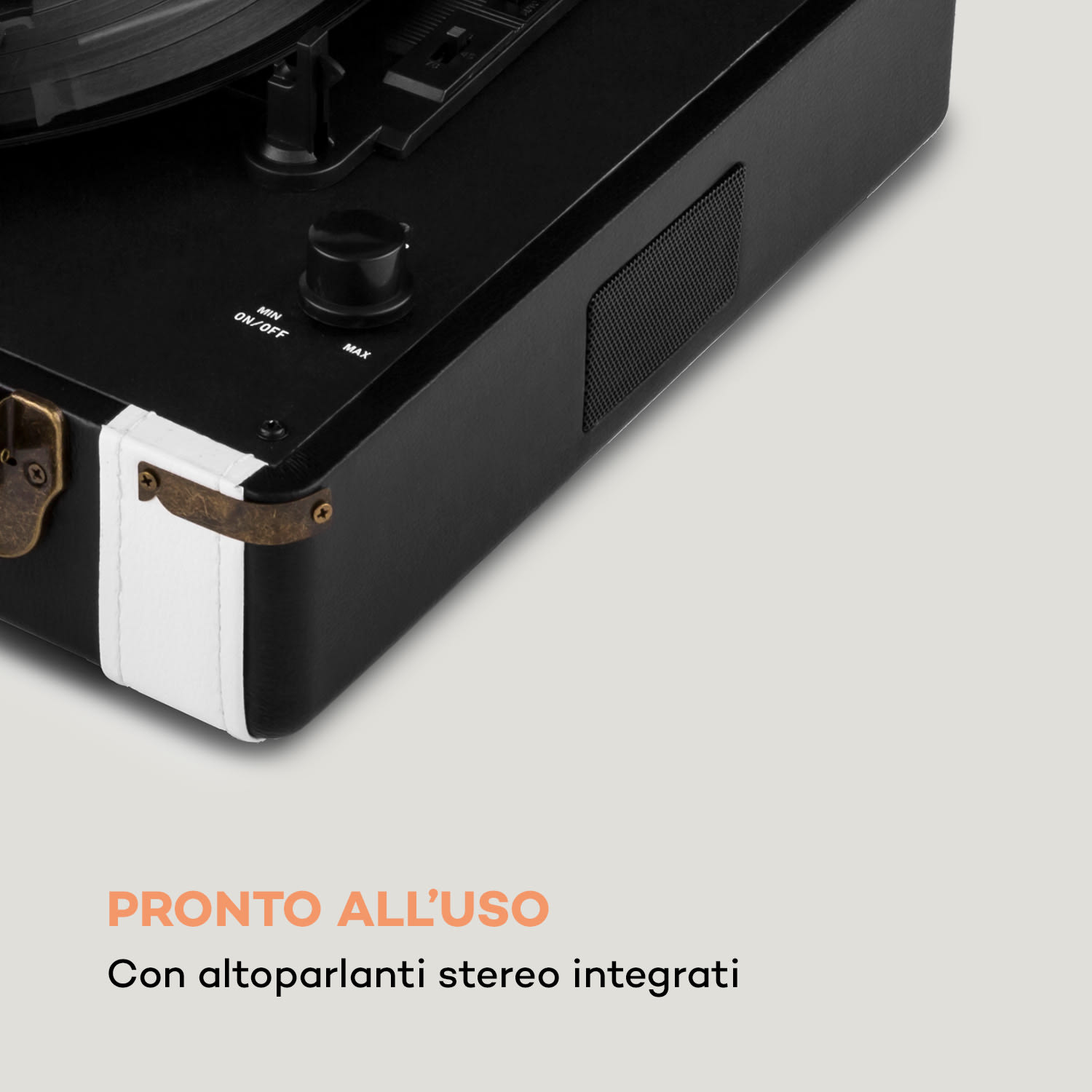 Jerry Lee Giradischi Retrò LP USB Bianco-Nero Nero