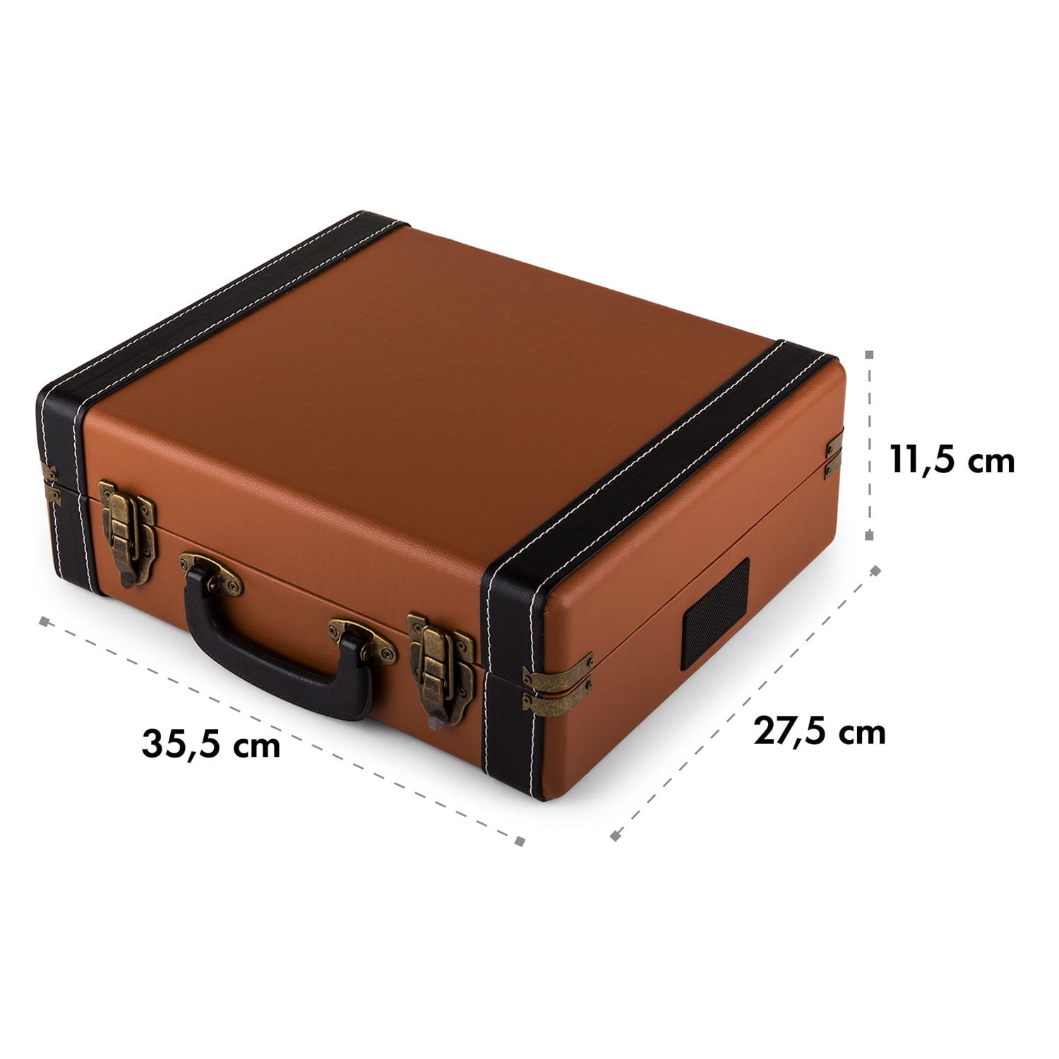 Jerry Lee, gramofon retro, LP, USB, brązowy Tytoń