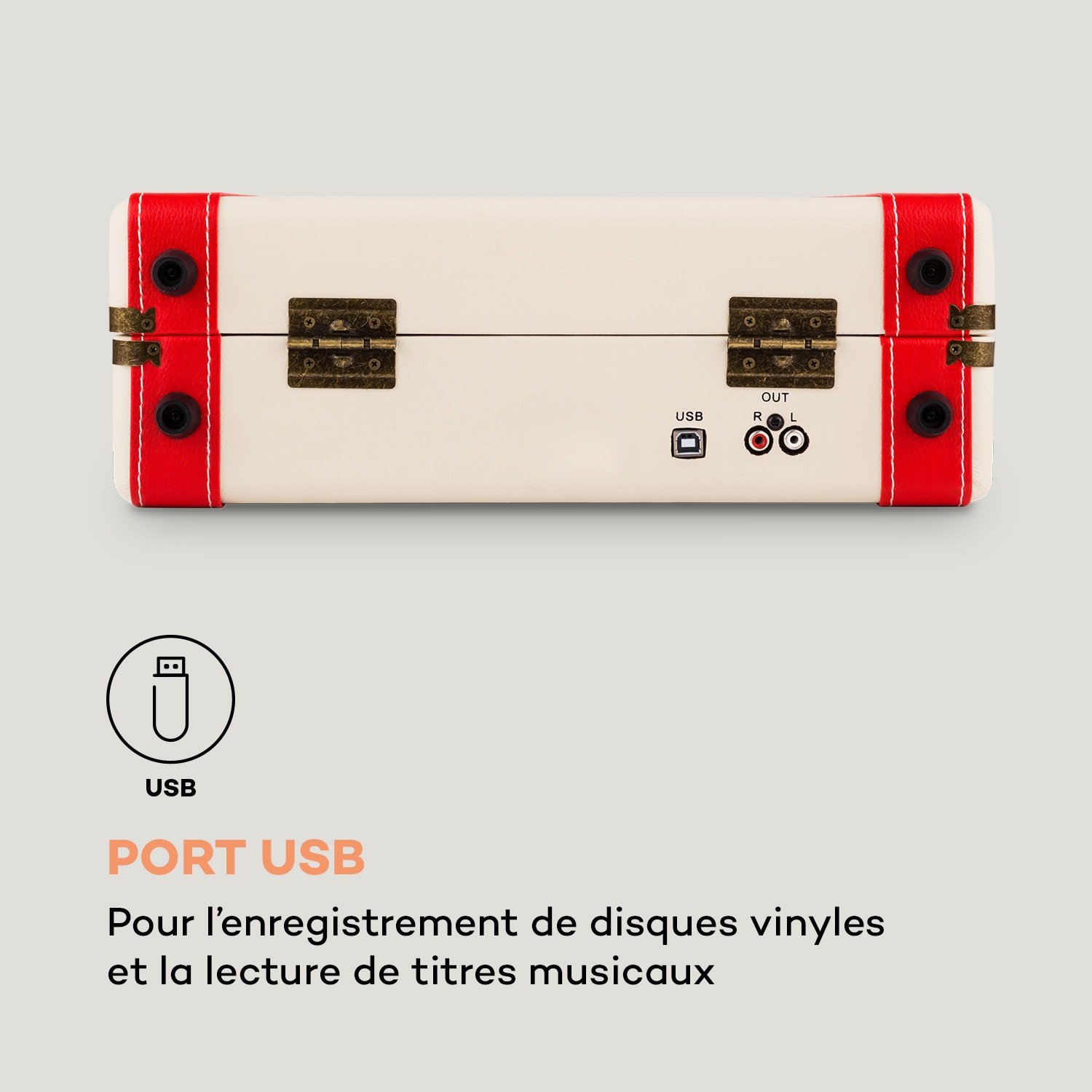 Jerry Lee retro-platenspeler LP USB wit Wit