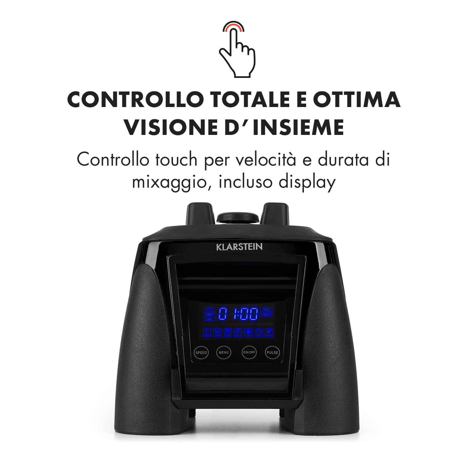 Herakles 8G frullatore professionale frullatore da tavolo 1800 W nero Nero