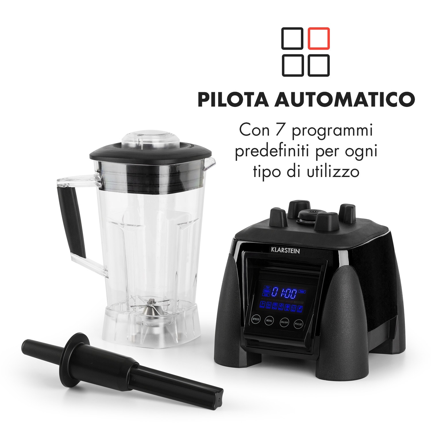 Herakles 8G frullatore professionale frullatore da tavolo 1800 W nero Nero