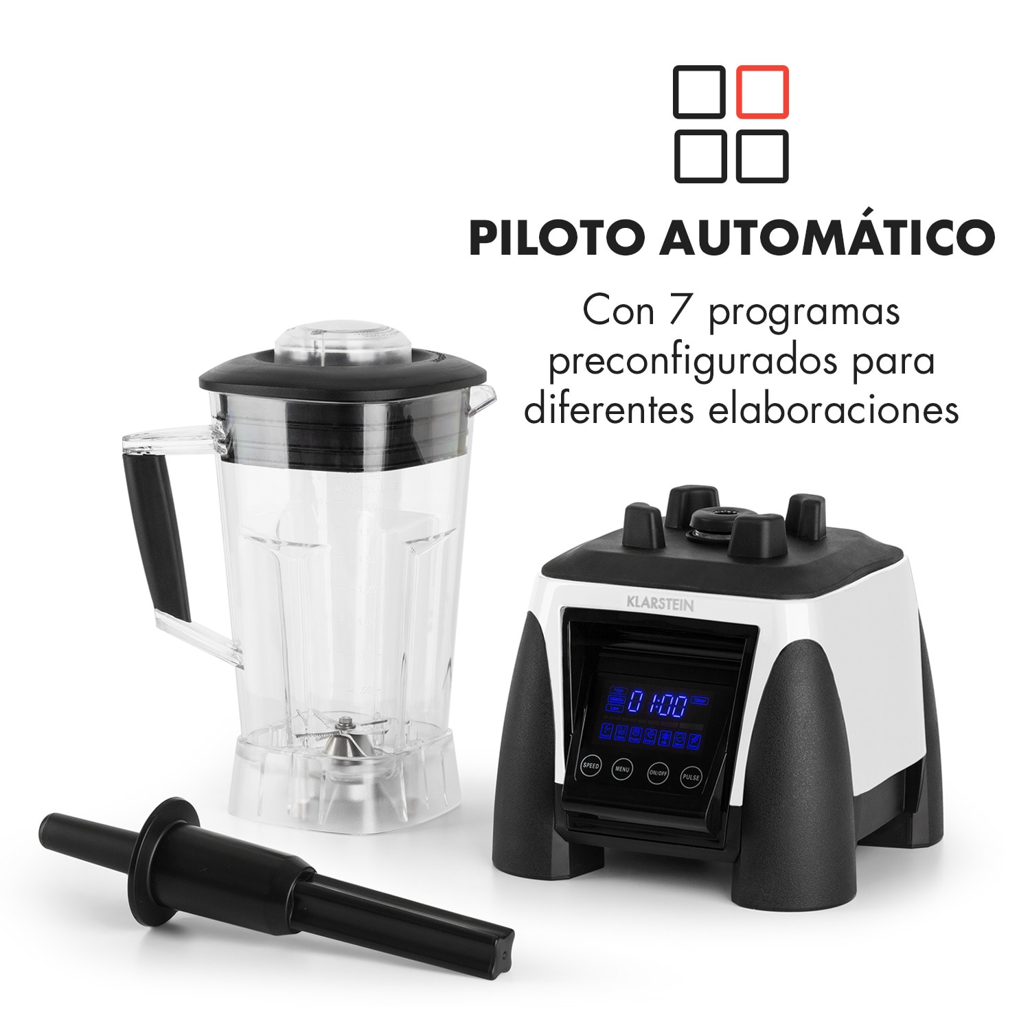 Herakles 8G batidora de vaso para smoothie 1800 W blanco sin BPA Blanco