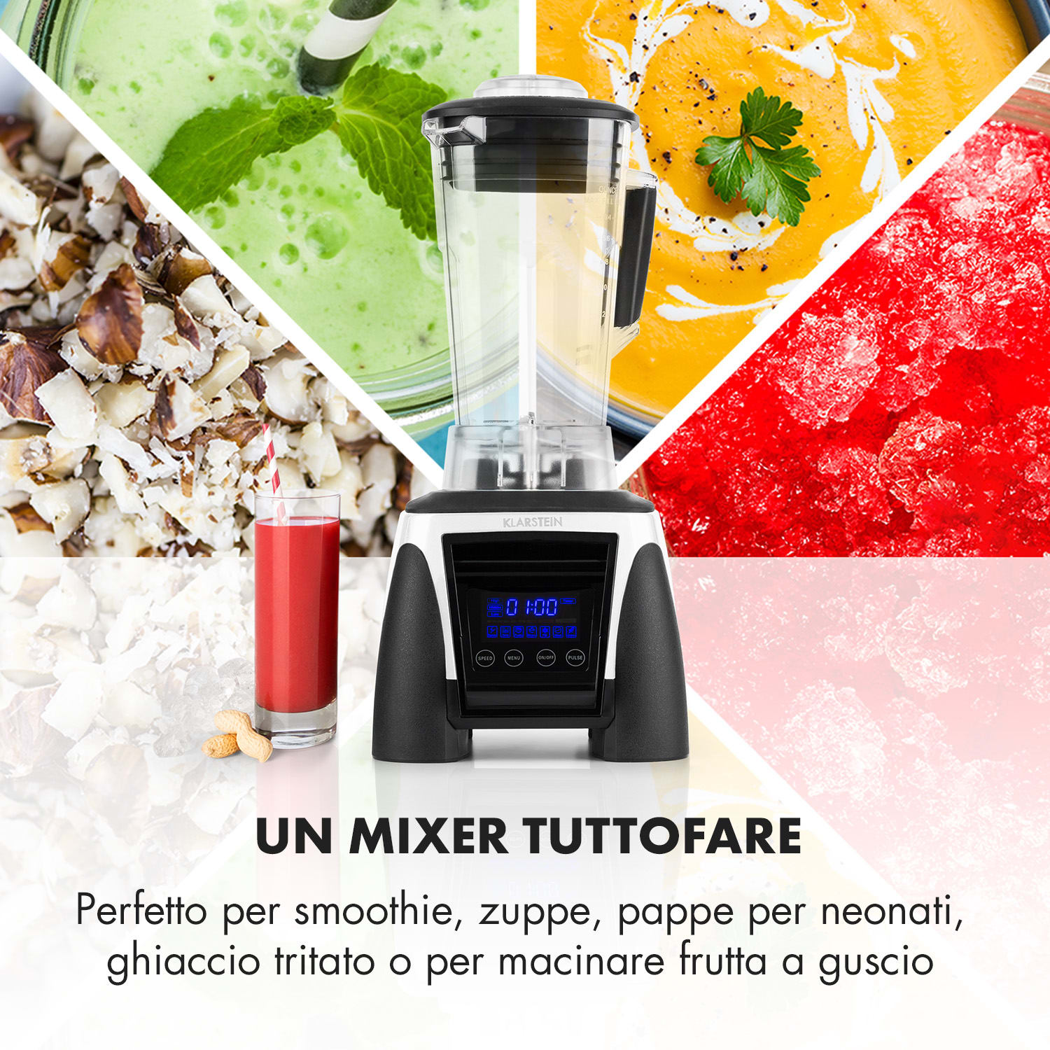 Herakles 8G frullatore professionale frullatore da tavolo 1800 W bianc Bianco