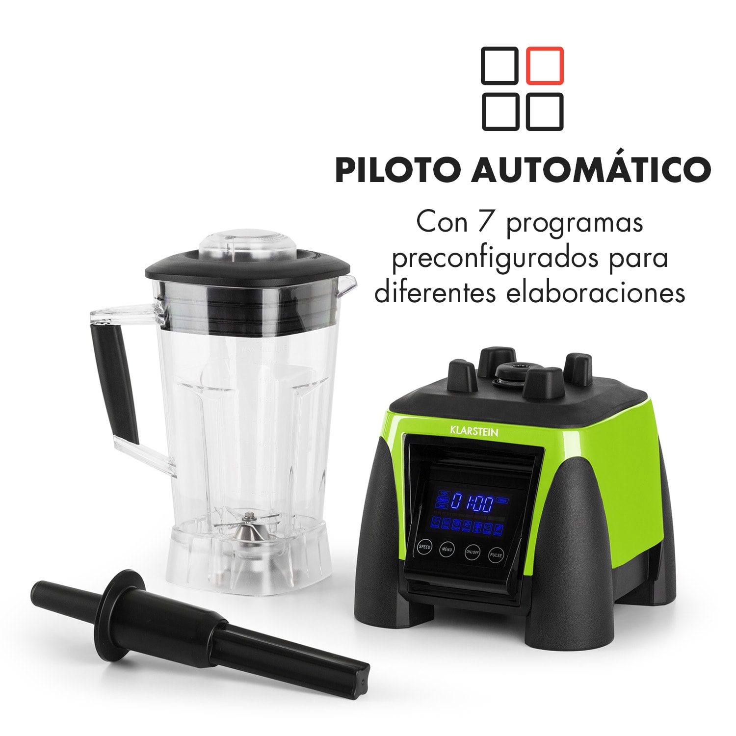 Herakles 8G batidora de vaso para smoothie 1800 W verde sin BPA Verde