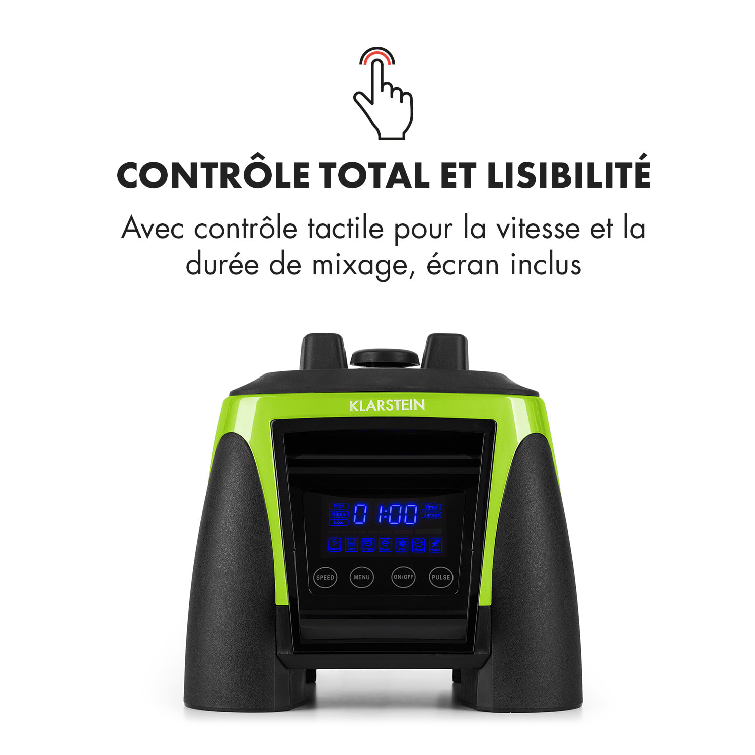 Herakles 8G mixeur blender blender professionnel 1800W sans BPA -vert Vert