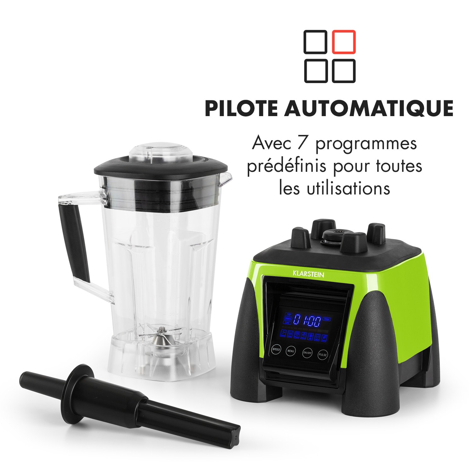 Herakles 8G mixeur blender blender professionnel 1800W sans BPA -vert Vert
