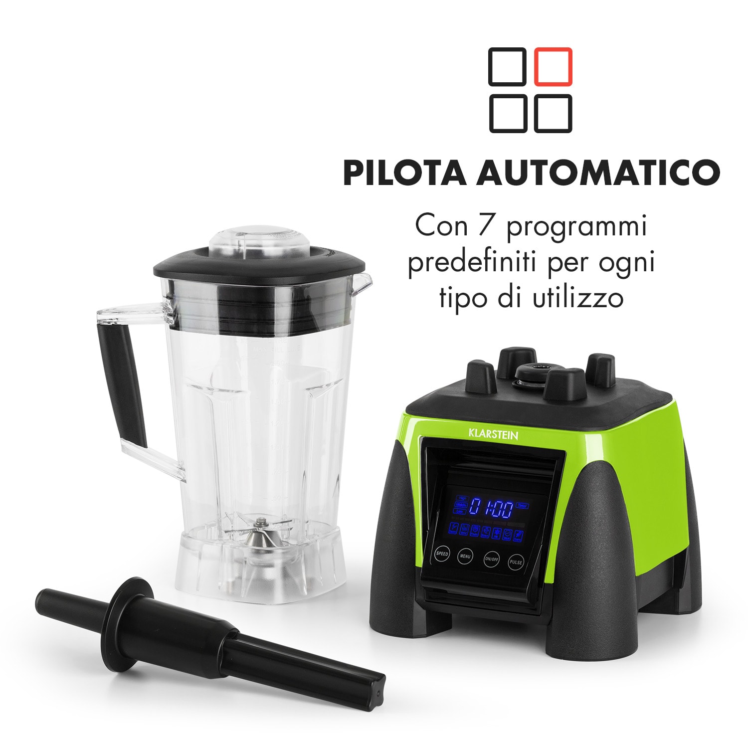 Herakles 8G frullatore professionale frullatore da tavolo 1800 W verde Verde