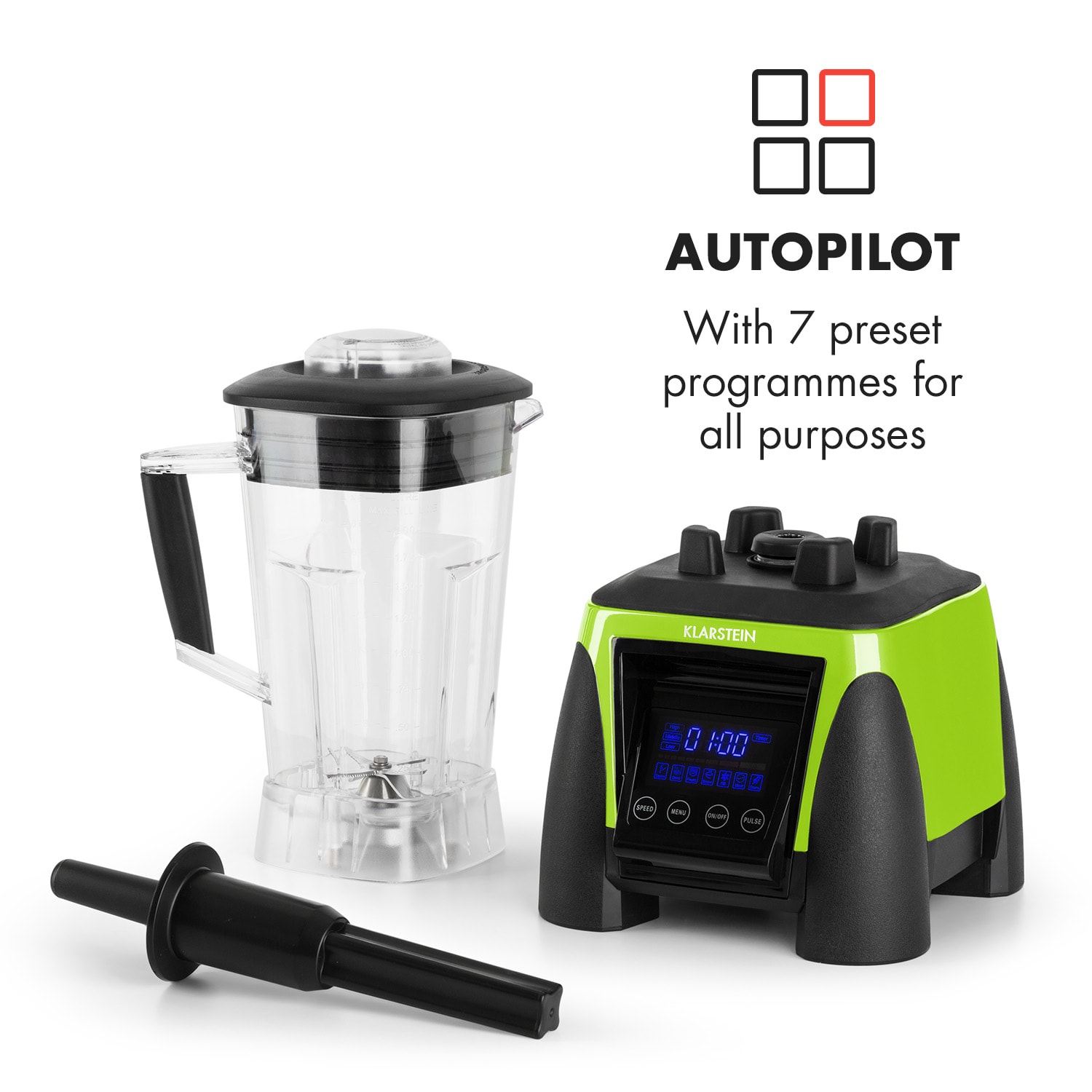 Klarstein Herakles-8G-G, 1800 W, 2 l, stolní mixér, zelený, green smoothie, bez BPA Zelená