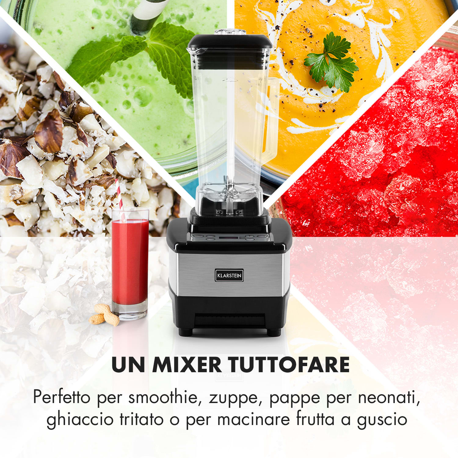 Herakles 4G B Frullatore 1500W 2 Litri Senza BPA Argento Argento