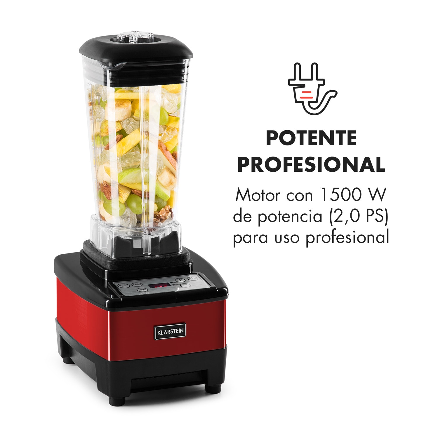 Herakles-4G-E Batidora smoothie 1500W 2 litros sin BPA Rojo