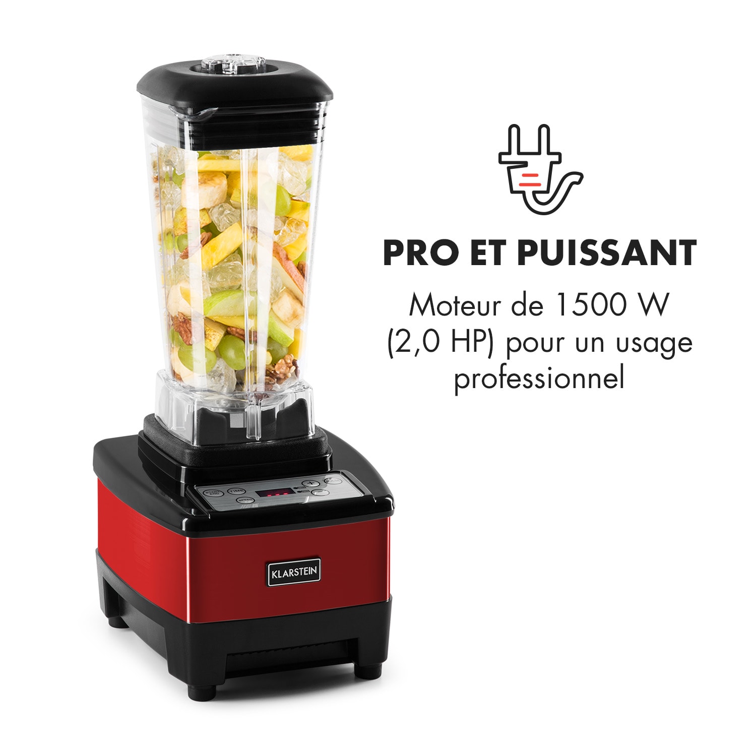 Herakles 4G Mixeur blender sans BPA 2L 1500w 35000t/mn -rouge Rouge