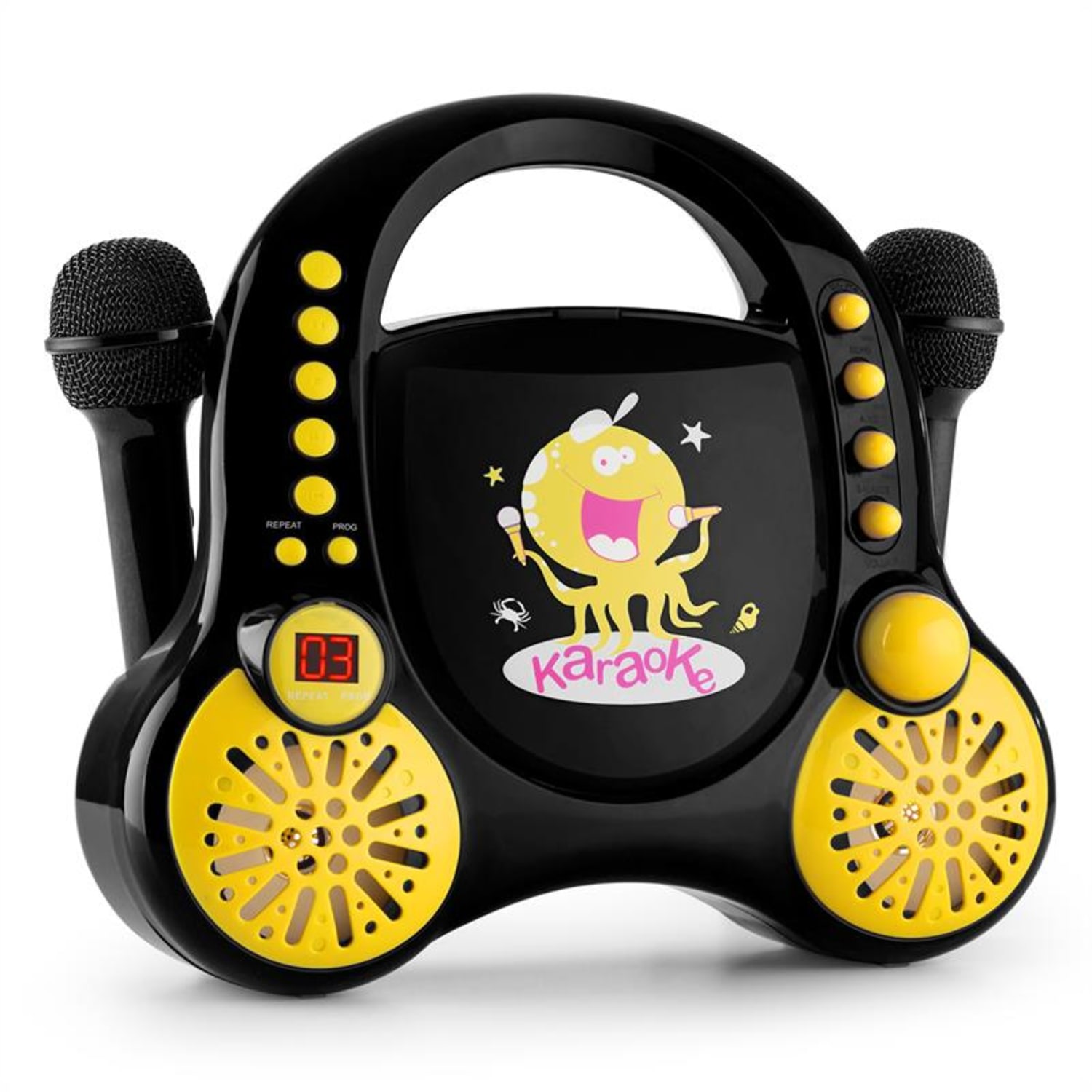 Rockpocket Lecteur karaoké CD AUX 2x Microphones - Noir Noir