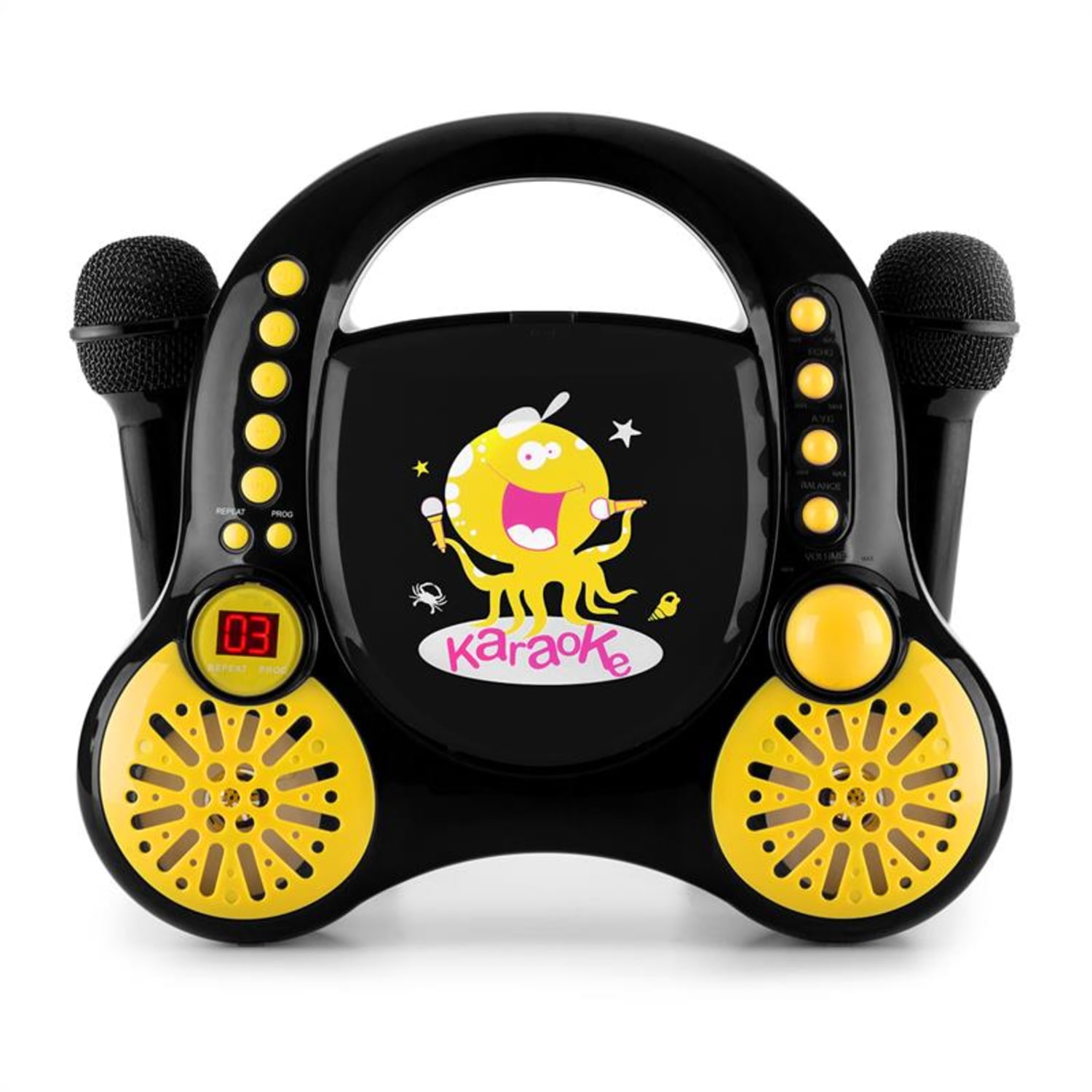 Rockpocket Lecteur karaoké CD AUX 2x Microphones - Noir Noir