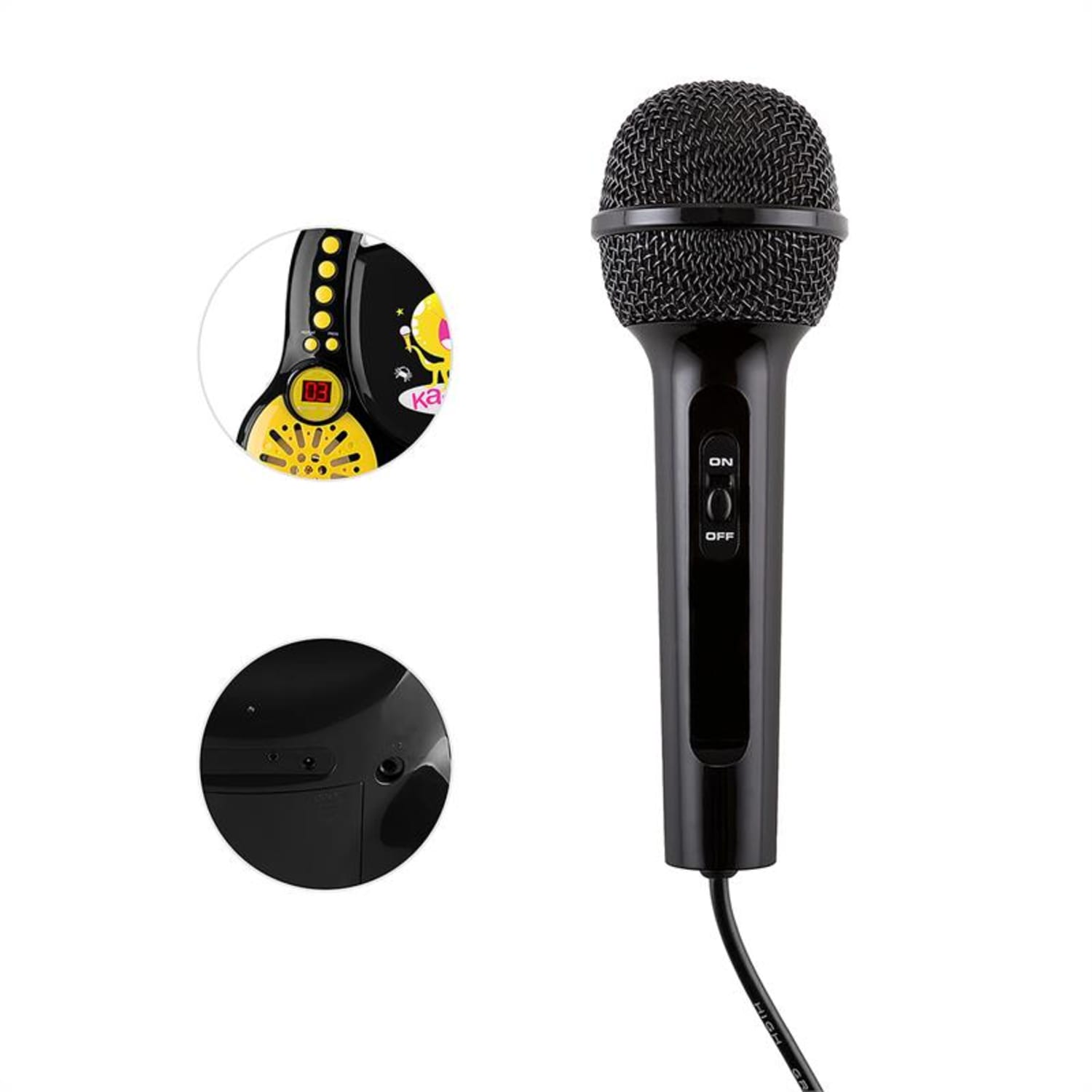 Rockpocket Lecteur karaoké CD AUX 2x Microphones - Noir Noir