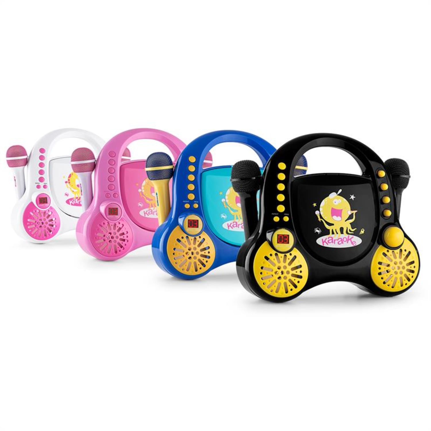 Rockpocket Lecteur karaoké CD AUX 2x Microphones - Noir Noir