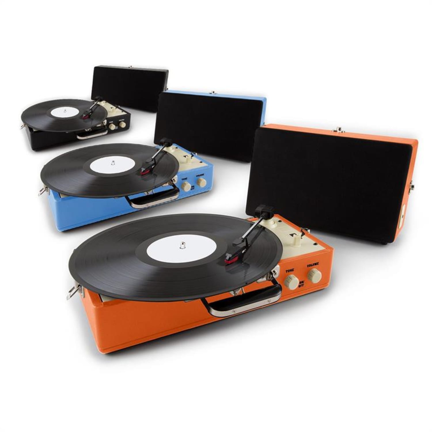 Nostalgy Buckingham Tocadiscos maletín retro AUX Azul 