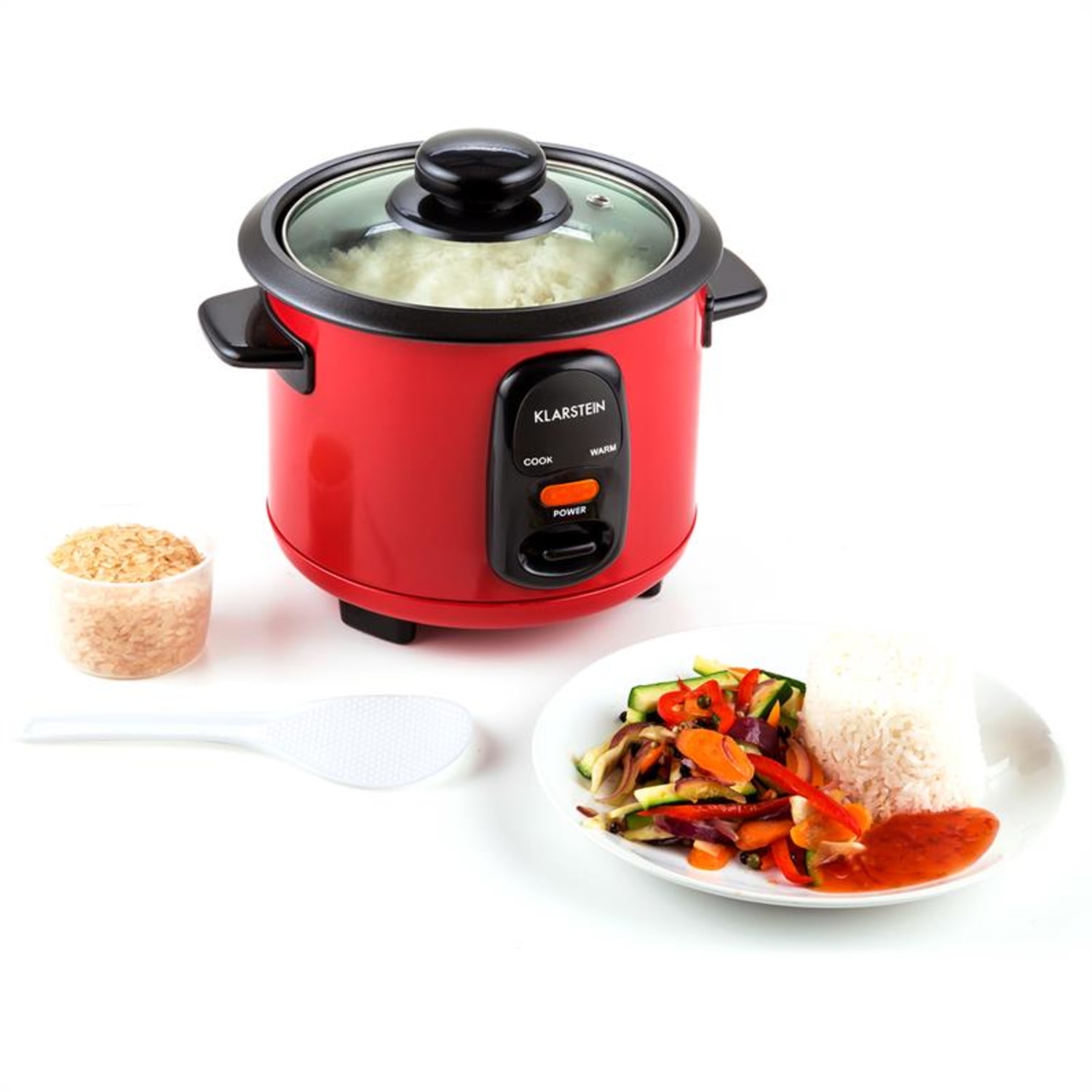 Osaka 0.6 rijstkoker 0,6 liter warmhoudfunctie 0,6 ltr / rood