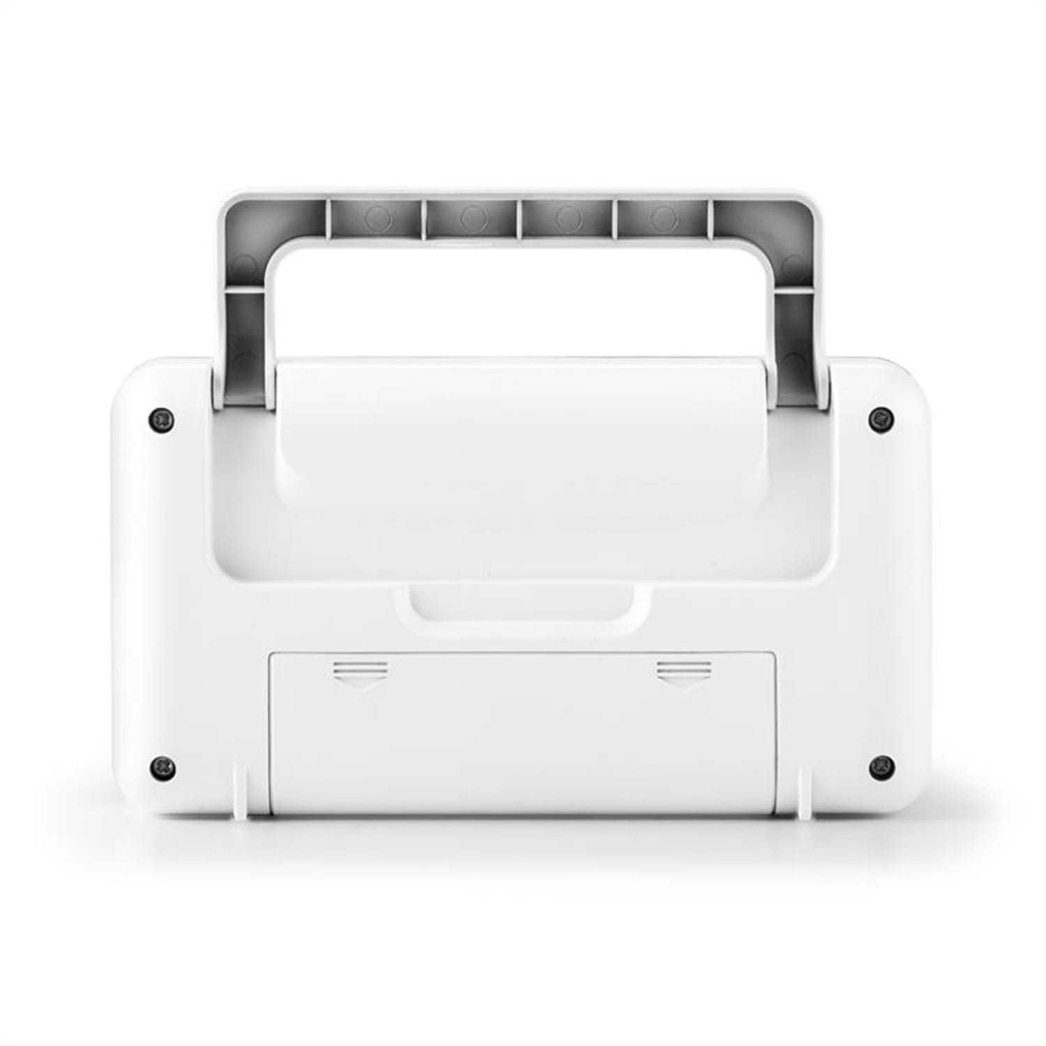 RR-5 Radio retro portátil FM AUX funcionamiento a pilas, blanco 
