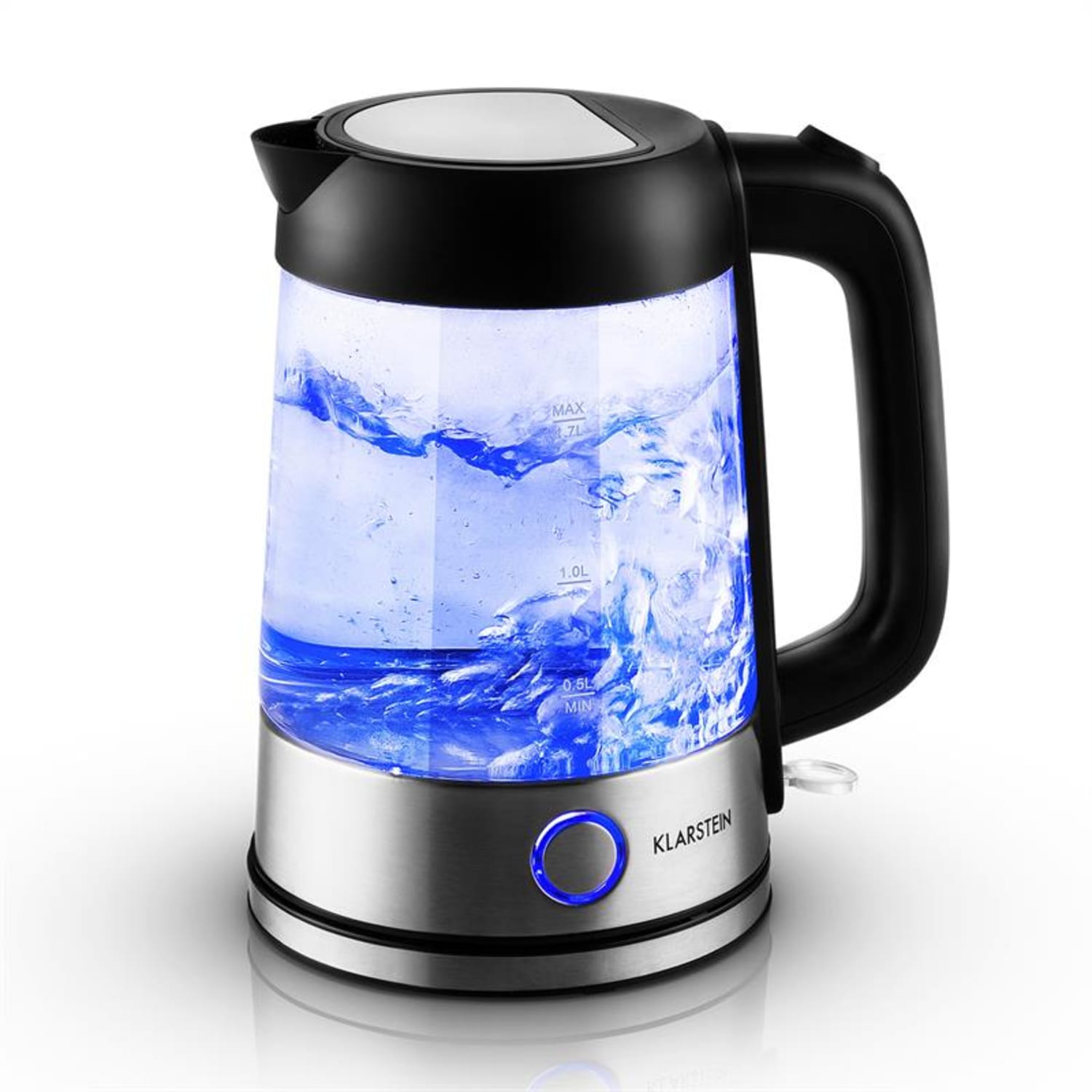 Klarstein Tiefblau vízforraló 1,7 l, 2200 W, kék LED megvilágítás 