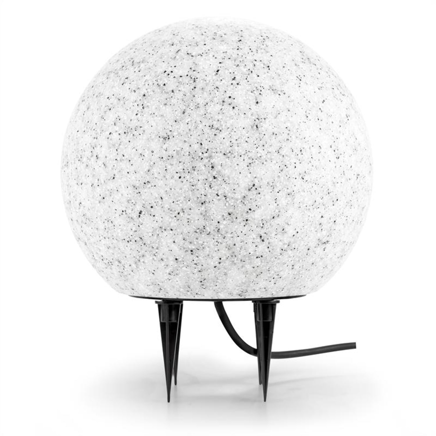 Shinestone M, lampa ogrodowa, kulista, 30 cm, wygląd kamienia 30 cm | Szary z Plamkami