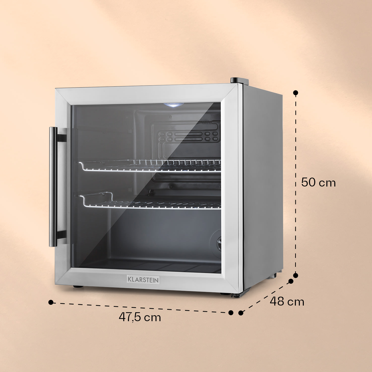 Beersafe L, hladnjak obujma 47 litara, energet. klasa E, staklena vrata, nehrđajući čelik 47 Ltr | Nehrđajući čelik