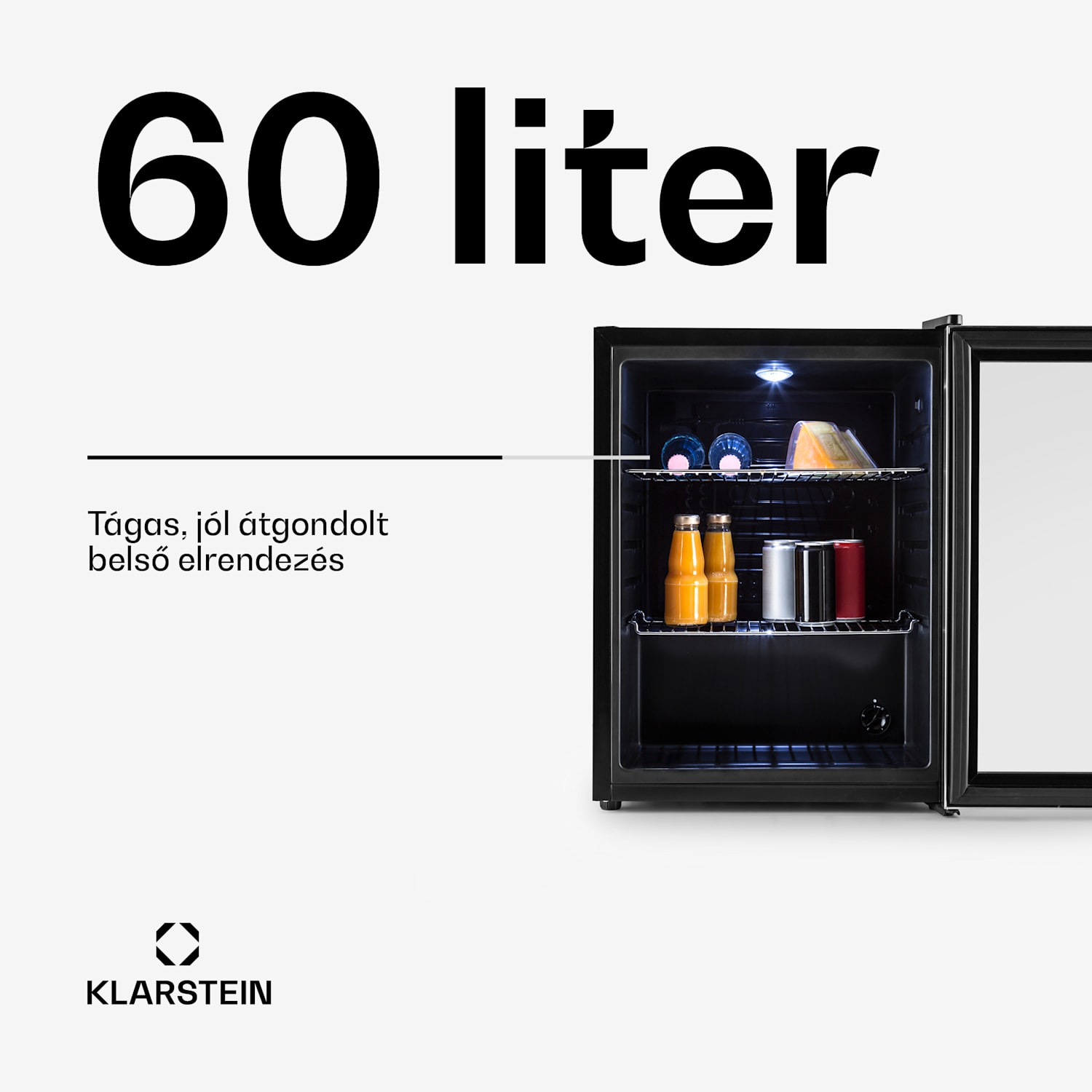 Beersafe XL, hűtőszekrény 60 literes térfogattal, D energiahatékonysági osztály, üvegajtó, rozsdamentes acél 60 Ltr | Rozsdamentes acél