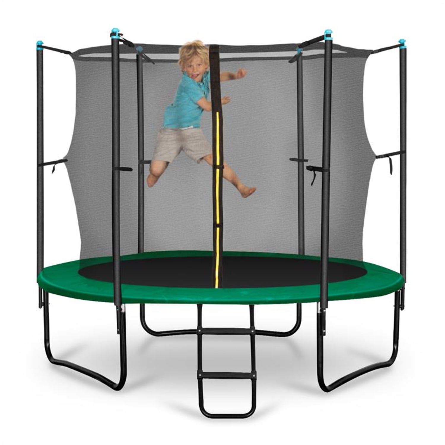 ROCKETSTART 366 трамплин 250CM защитна мрежа, широка стълба - зелен 250 cm | Зелен