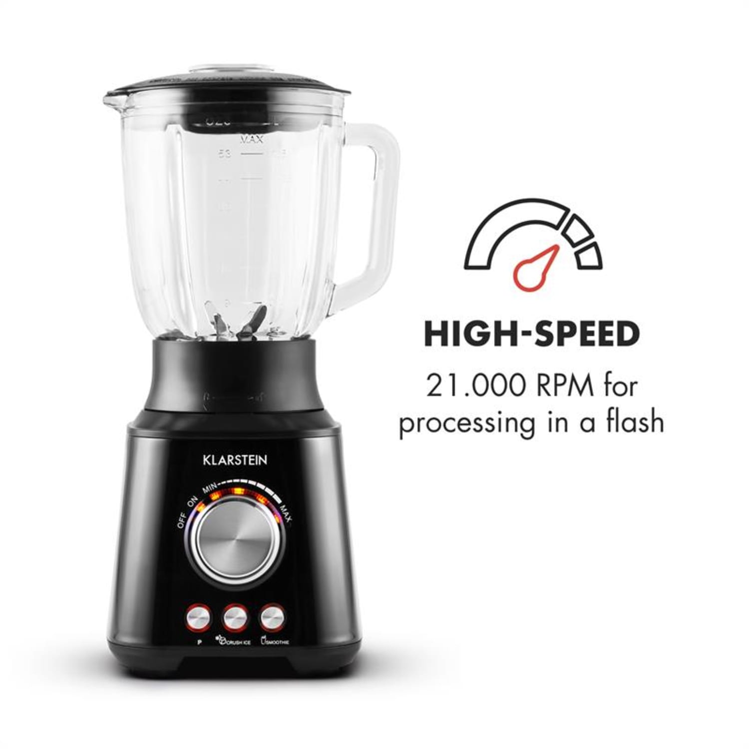 Klarstein TK30-Herakles-B, 1000 W, 1,5 l, stolní mixér, nerezová ocel, černý Černá
