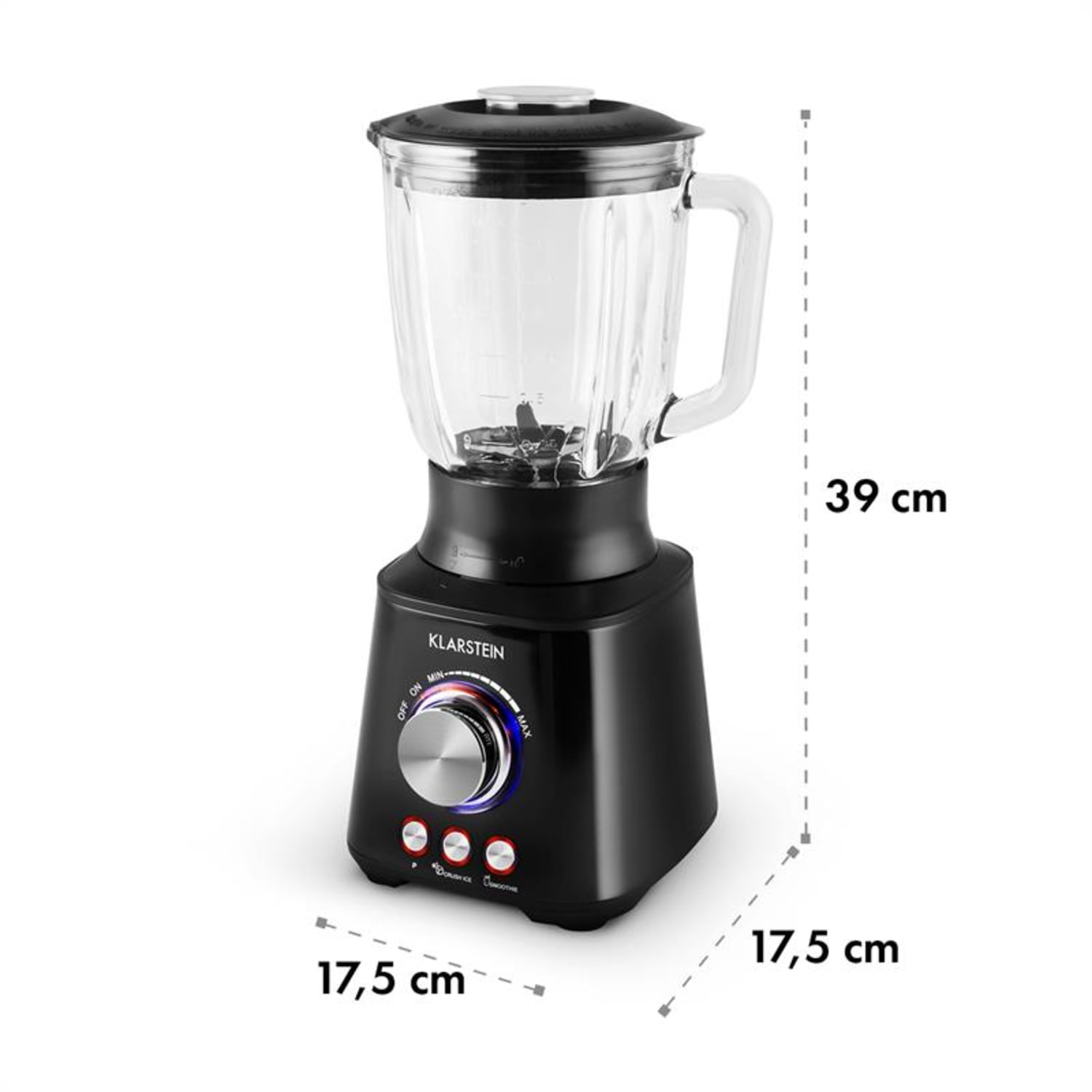 Klarstein TK30-Herakles-B, 1000 W, 1,5 l, stolní mixér, nerezová ocel, černý Černá