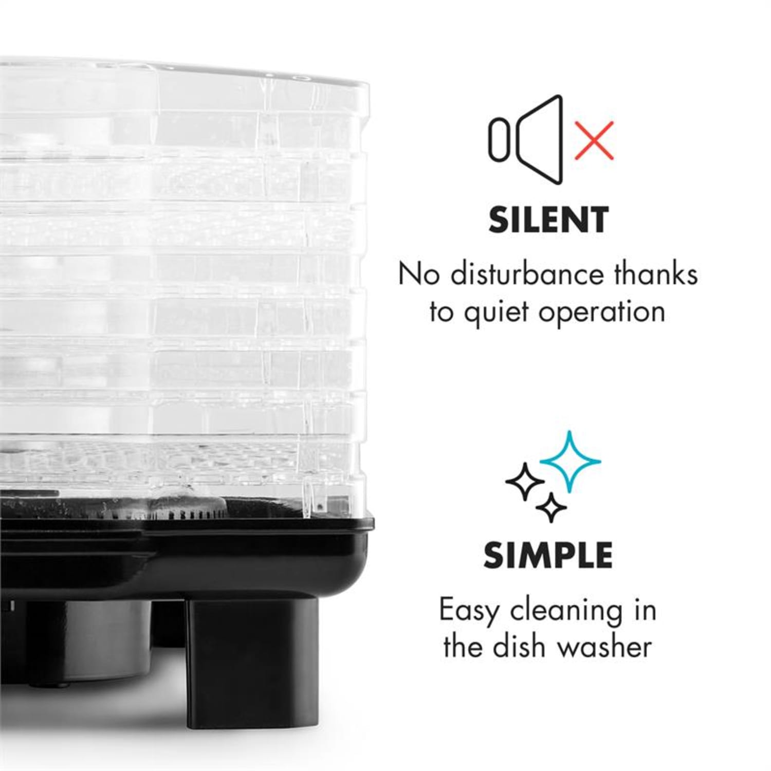 Bananarama, sušička ovocia, 550 W, 6 poschodí, čierna Čierna