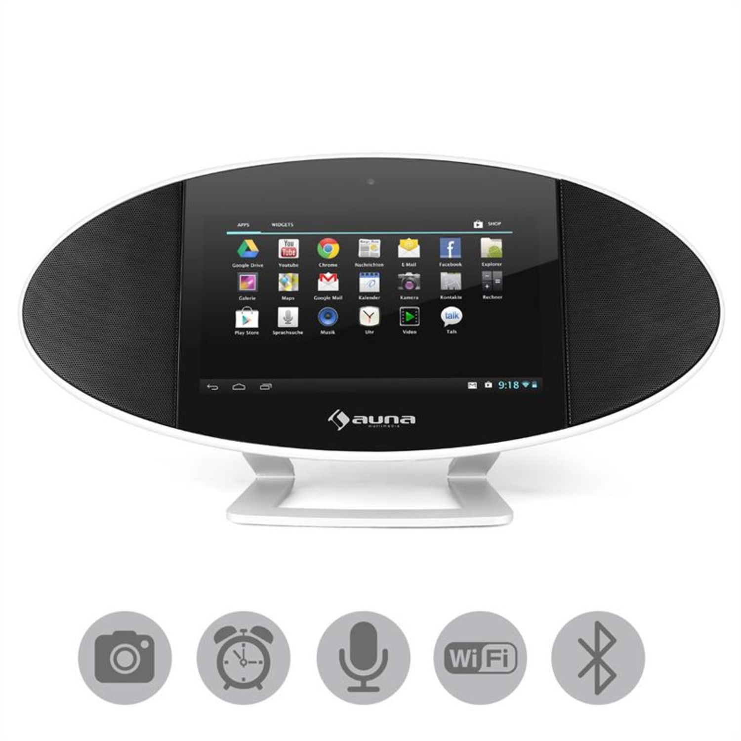 Swizz Mediacenter 18cm (7")-Touch Android WiFi Bluetooth Bianco 