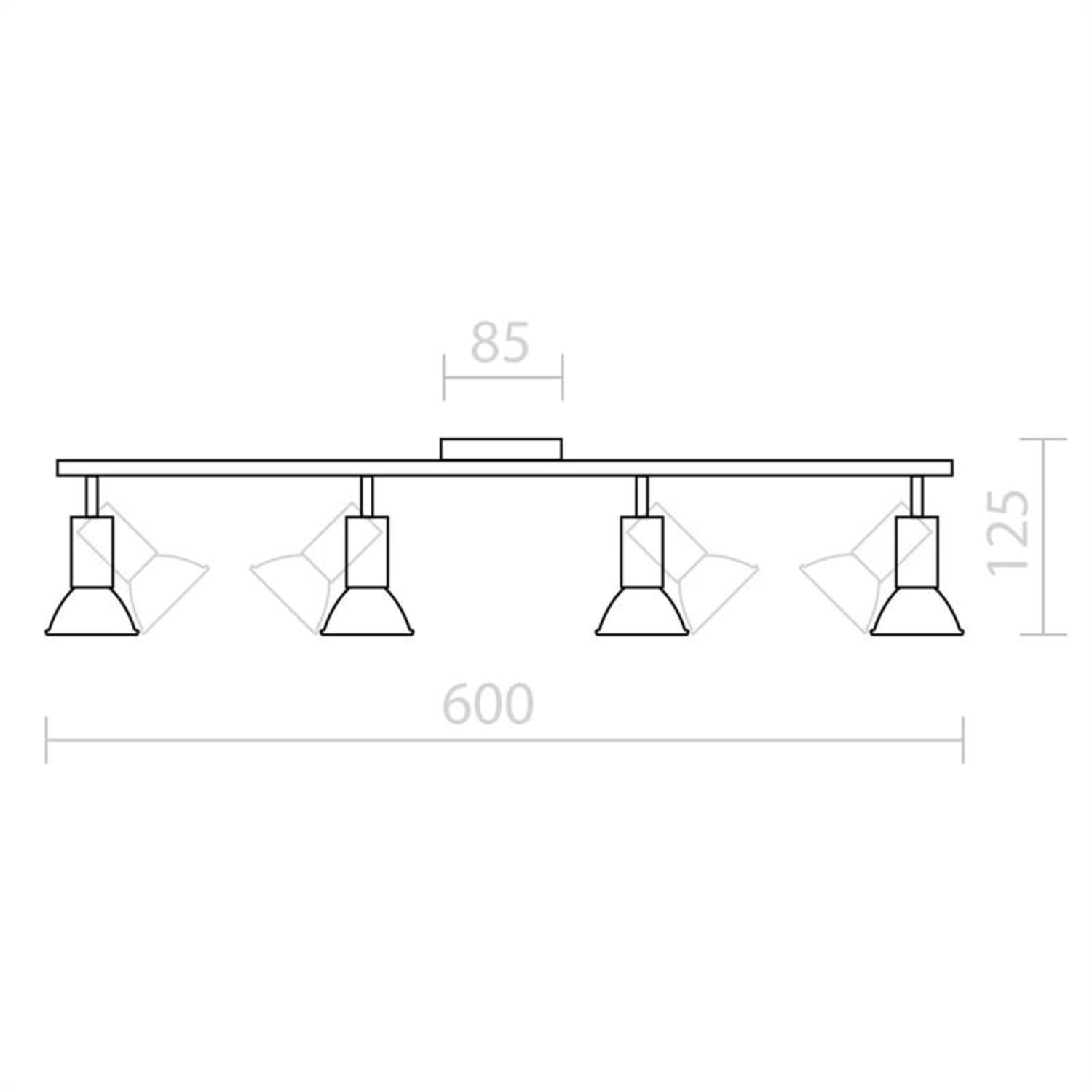 Kvalfoss 4, 4 x 3 W, 250 lm, pontlámpa, LED, forgatható, dönthető, króm, A+ osztály 