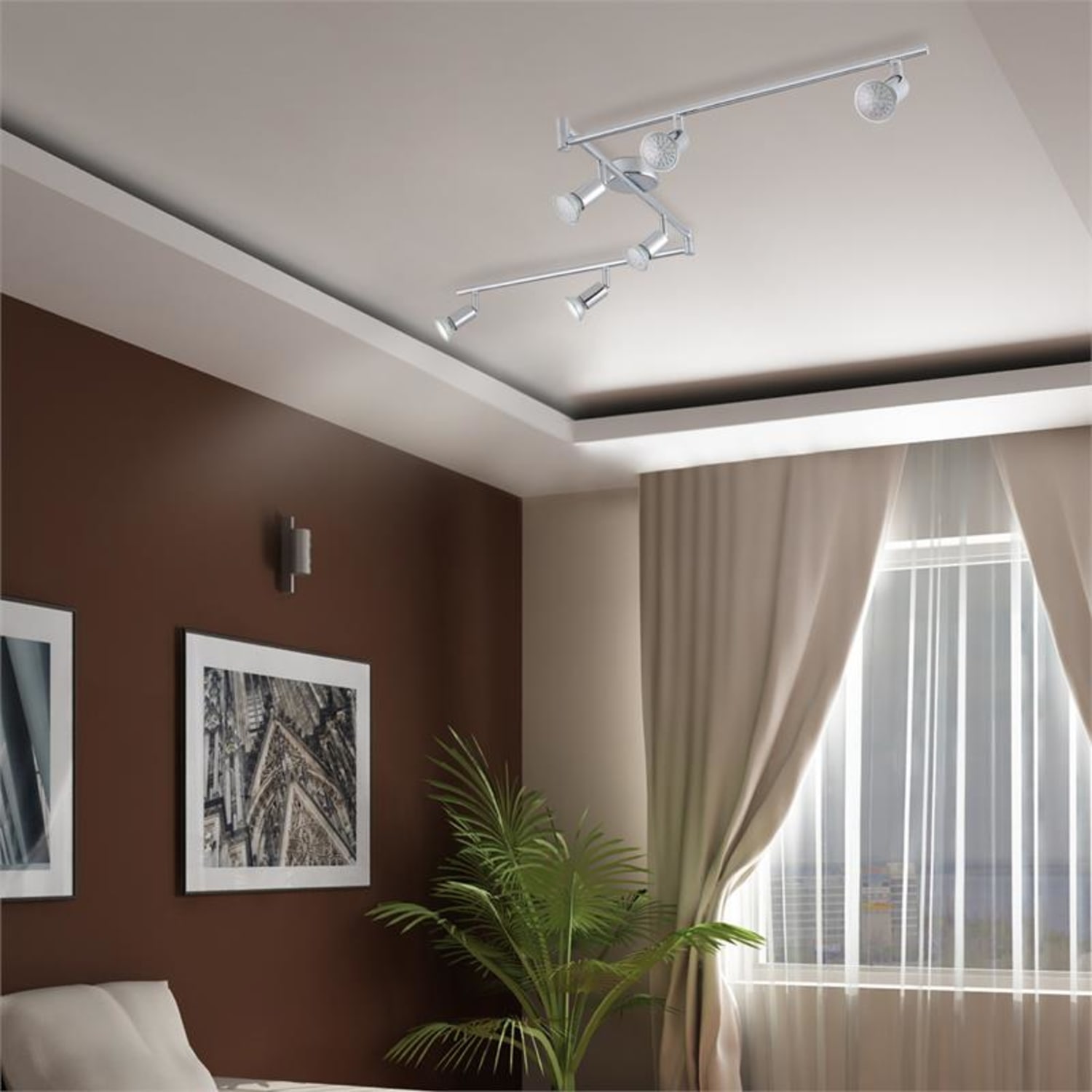 Välbe, 6 x 3 W, 250 lm, pontlámpa, LED, forgatható, dönthető, króm 