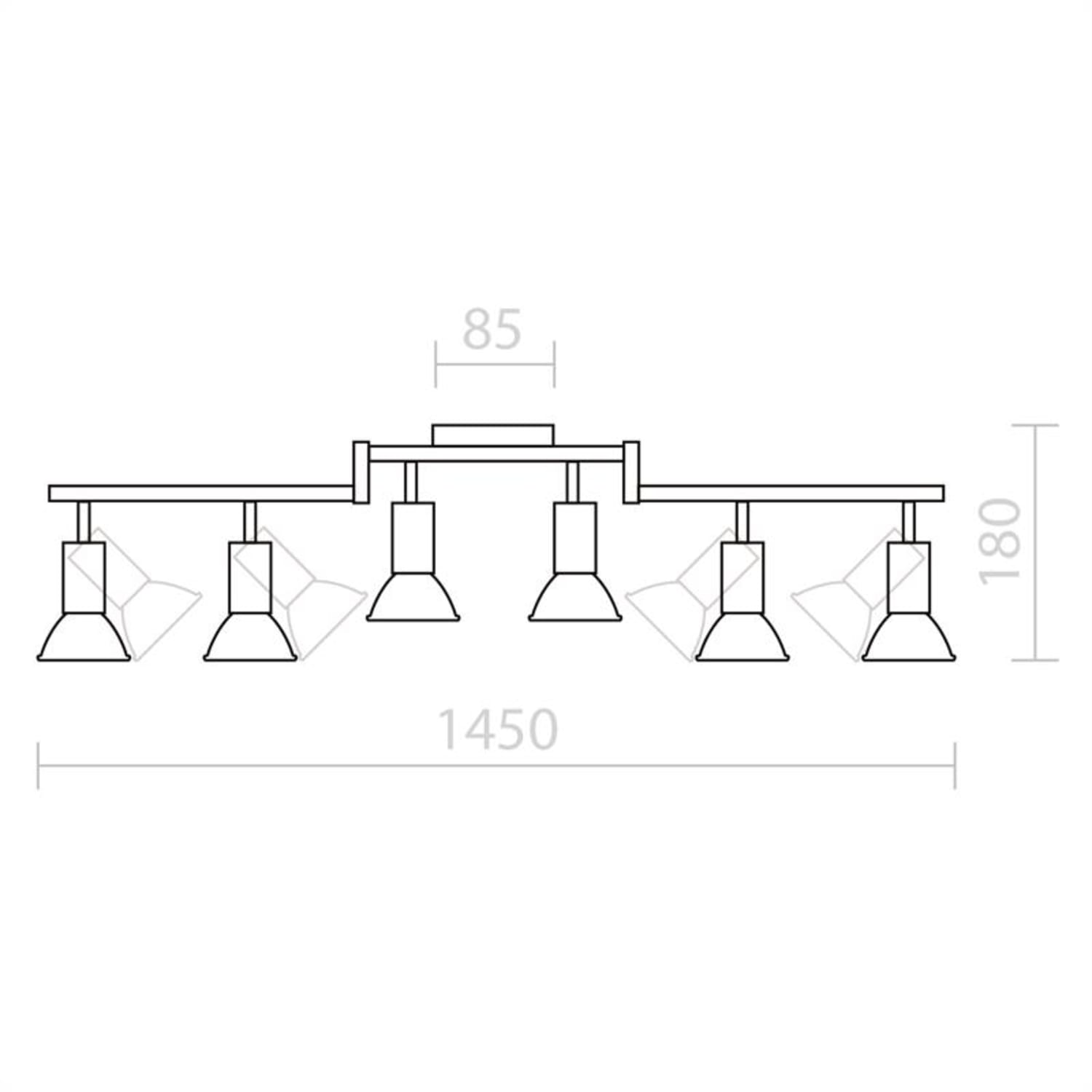 Välbe, 6 x 3 W, 250 lm, pontlámpa, LED, forgatható, dönthető, króm 