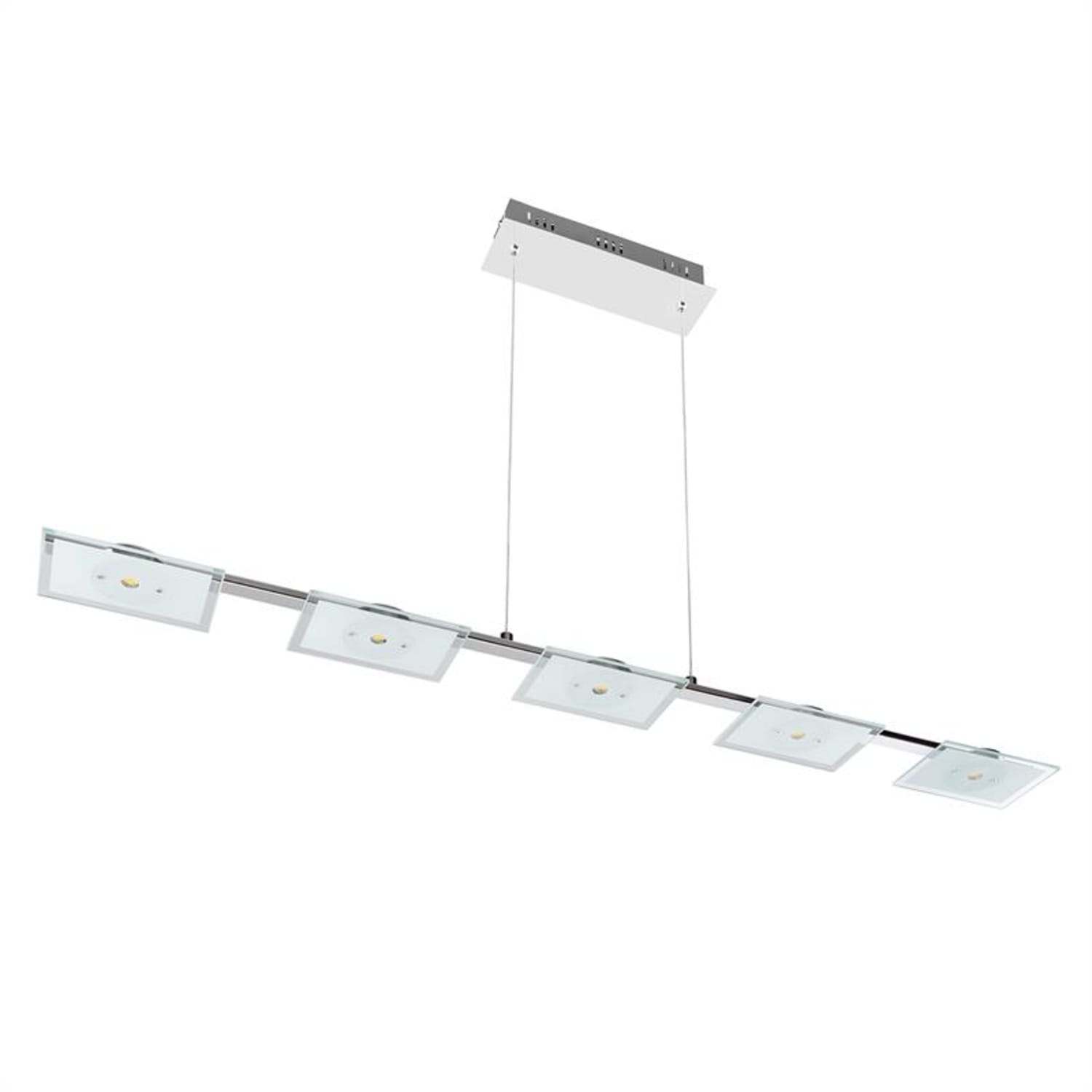 Vegard 5, 5x5W, függő lámpa/csillár LED égőkkel, 400lm, forgatható és dönthető, üveg+króm 
