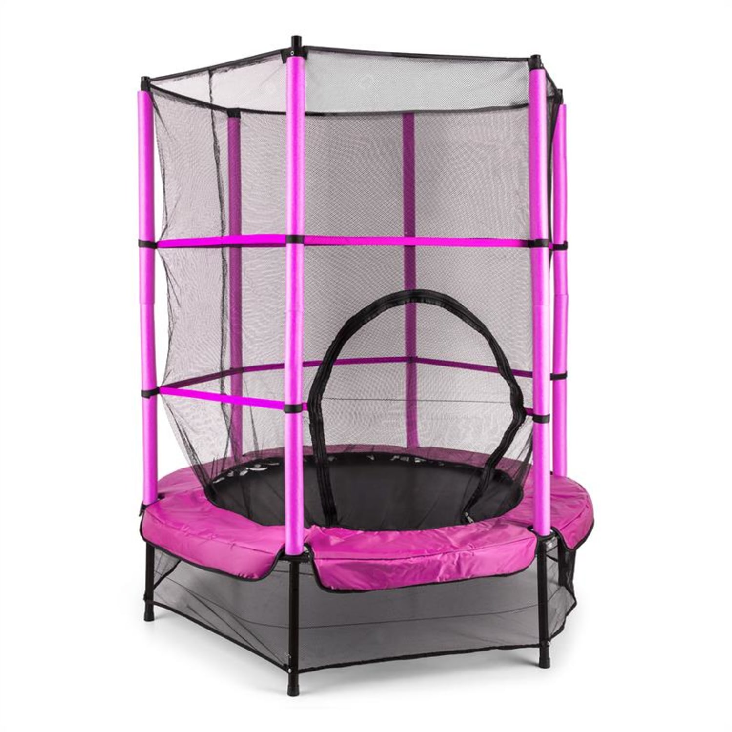 Rocketkid trampolina Ø140cm siatka zabezpieczająca zawieszenie Bungee od 3 roku życia Pink