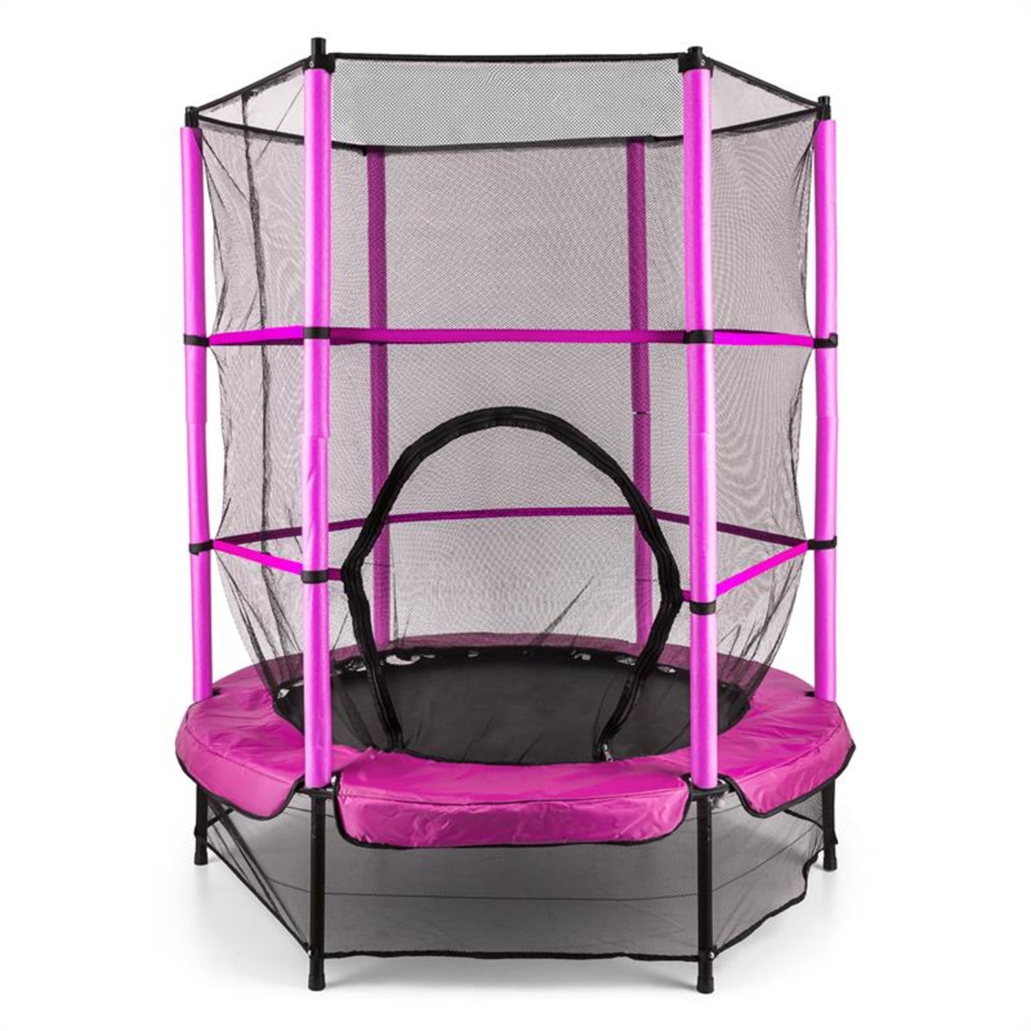 Rocketkid trampolina Ø140cm siatka zabezpieczająca zawieszenie Bungee od 3 roku życia Pink