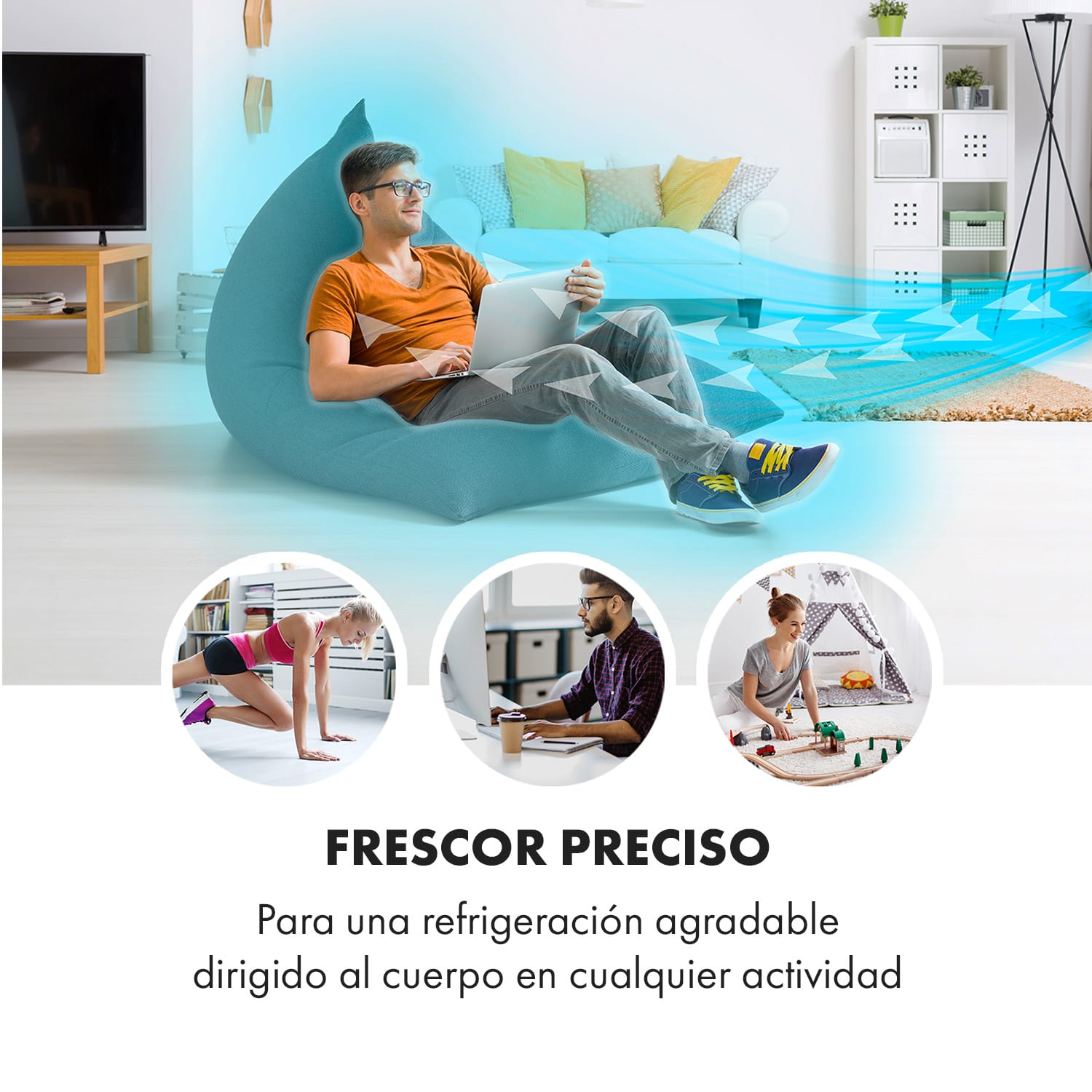 Skyscraper 3G ventilador de torre 48W caudal de aire 1.633 m³/h mando a distancia  Blanco
