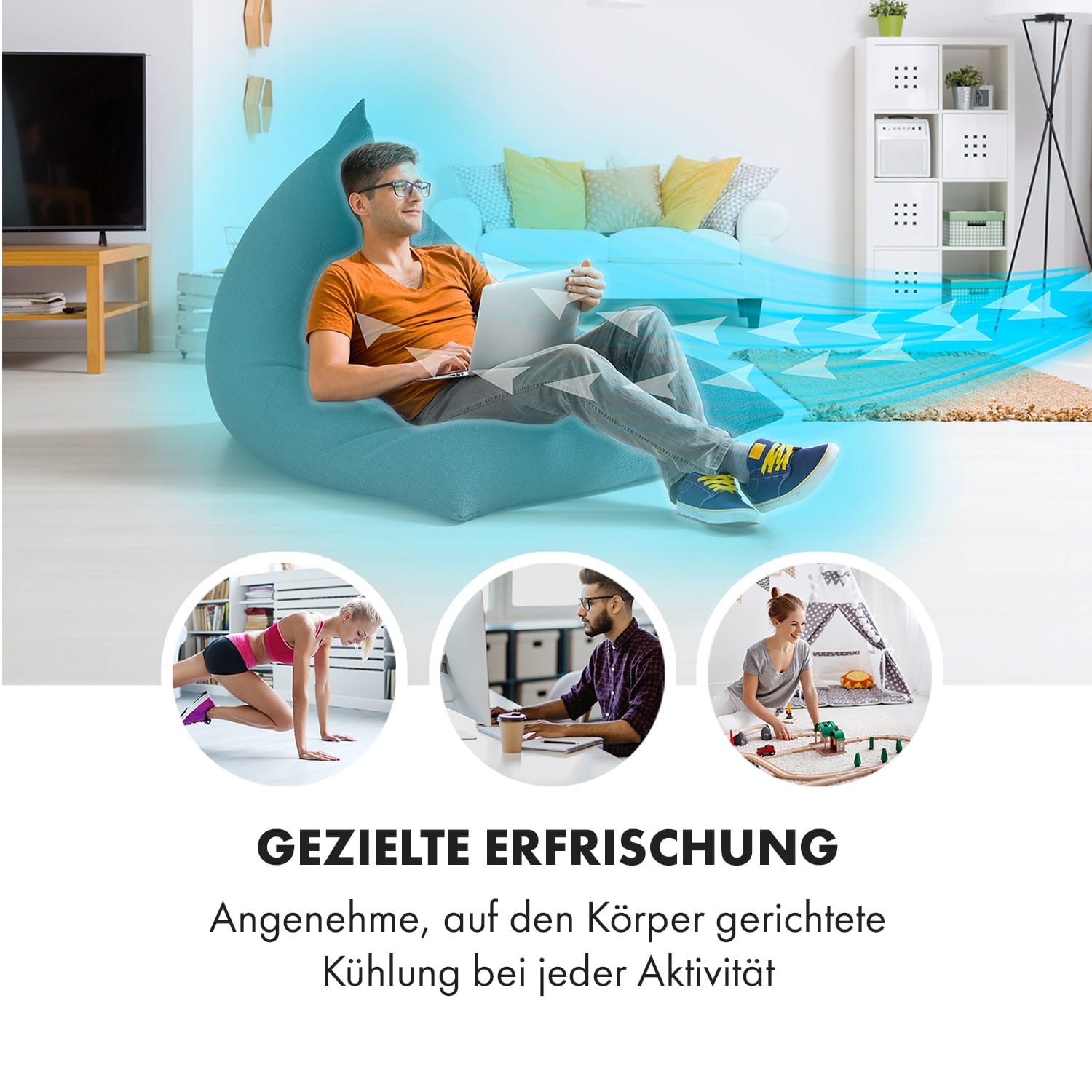 Skyscraper 3G Ventilateur tour 48W Débit d'air 1633 m³/h Télécommande  