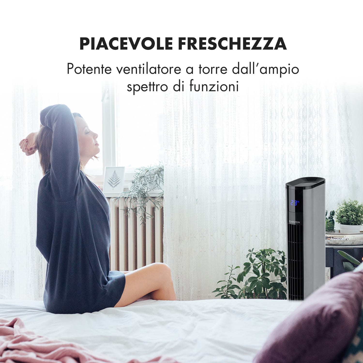 Skyscraper 3G ventilatore a torre, 48W, portata d'aria da 1.633 m³/h, telecomando  