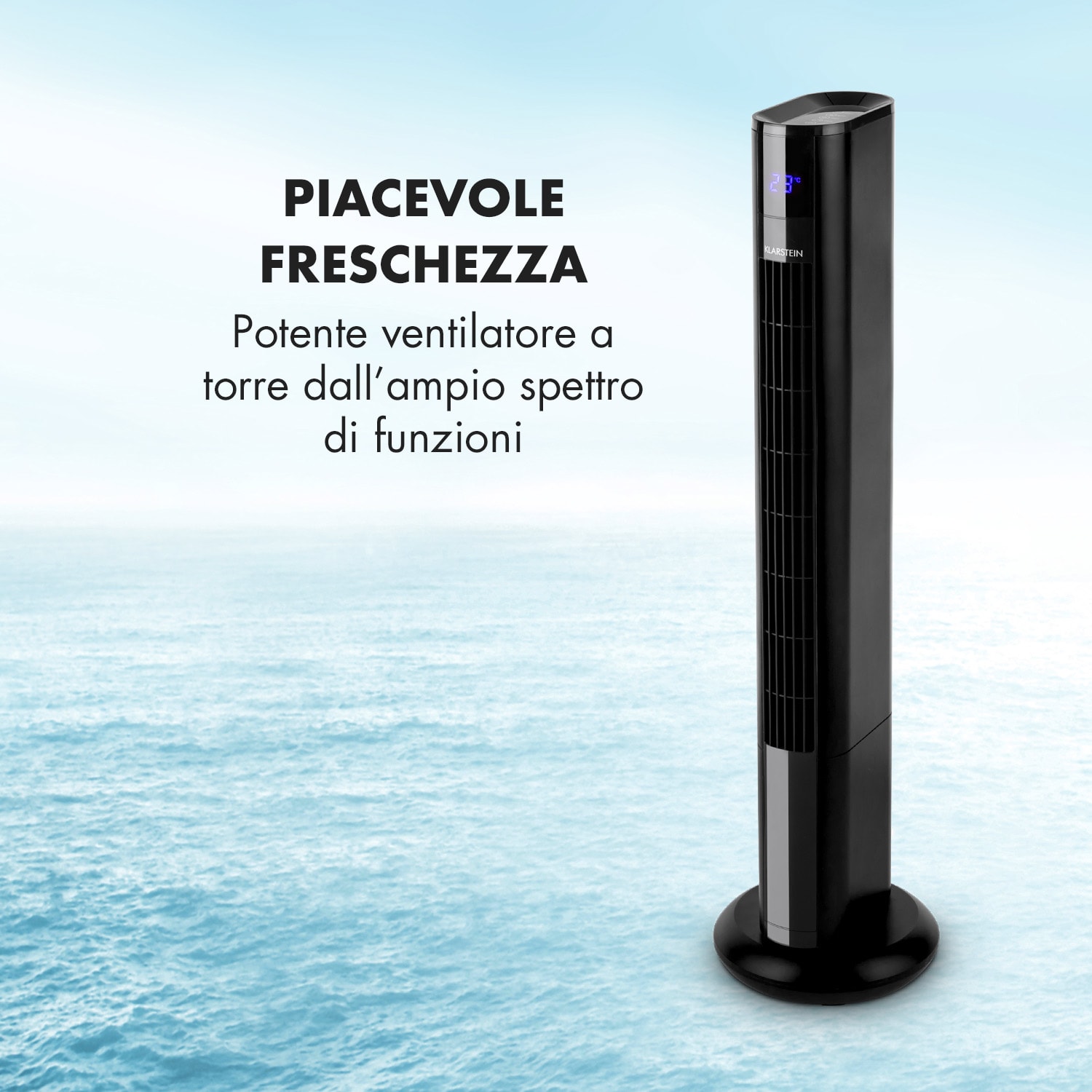 Skyscraper 3G ventilatore a torre, 48W, portata d'aria da 1.633 m³/h, telecomando  Nero