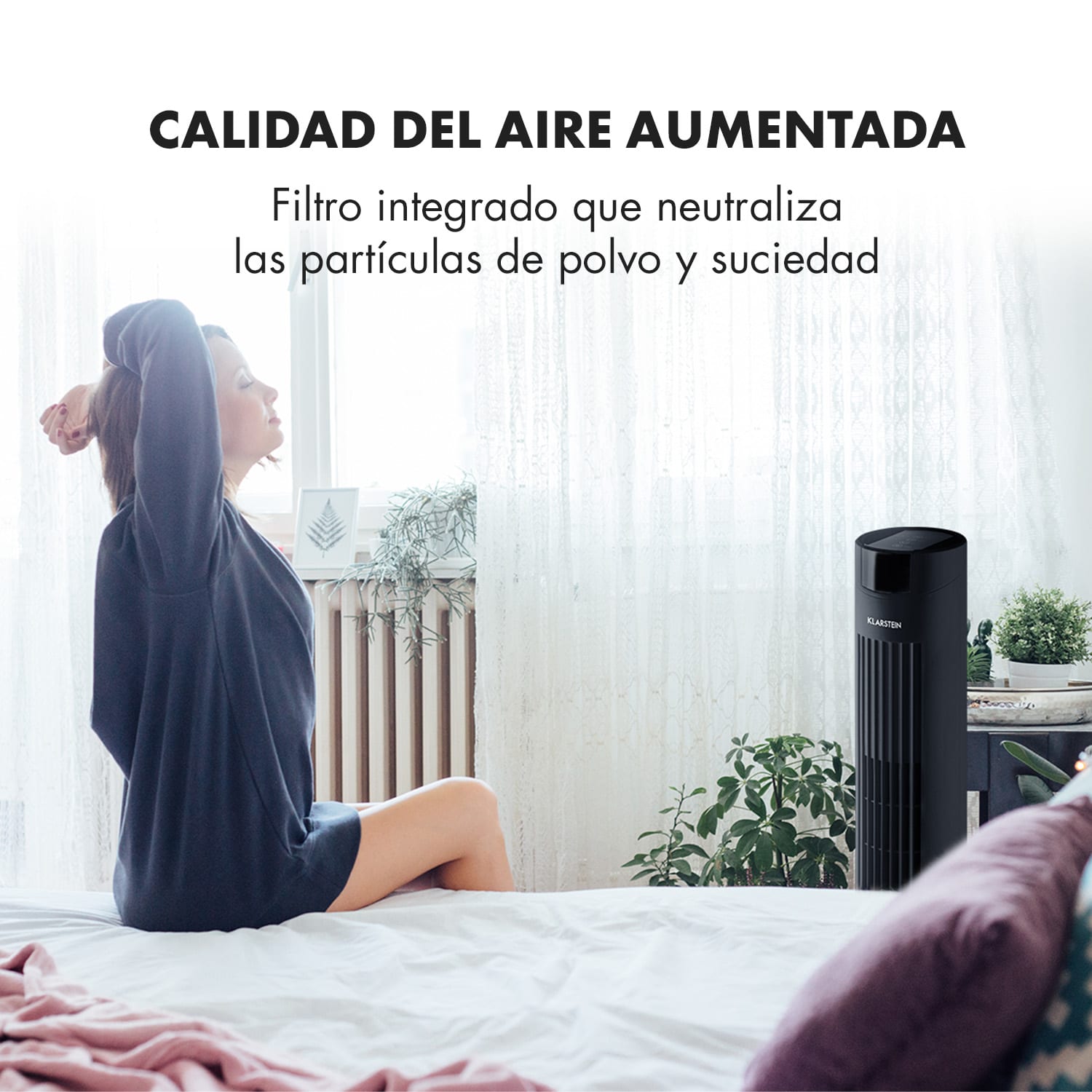 Skyscraper 2G Ventilador de pie panel tactil toque aroma mando distancia Negro